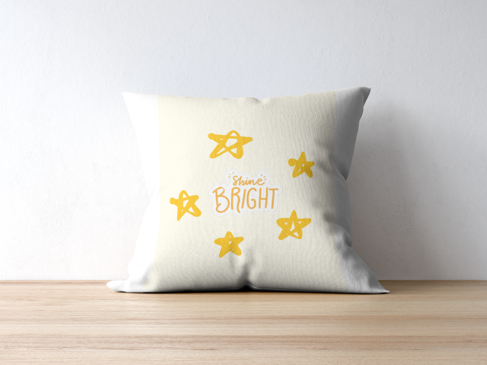 Nursery Shine Bright Stars Poster PRINTABLE ART, Yellow Wall Art, Children Poster, Nursery Room Wall Decor, Pastel Decor