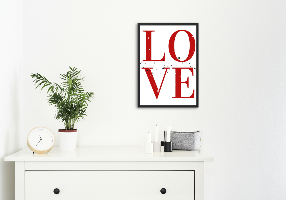 Love Typography Poster PRINTABLE WALL ART, valentines day poster, Love Wall Art, Valentine's Day Wall Decor - AlloFlare