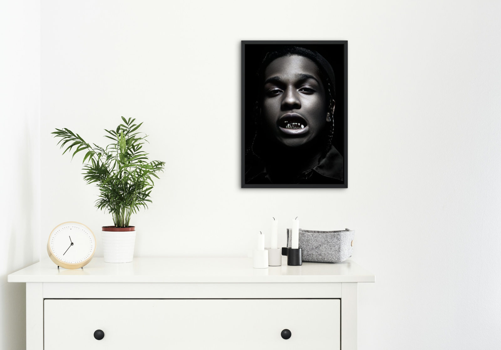 Black And White ASAP Rocky Poster Grill PRINTABLE WALL ART, Hypebeast Poster, Urban Street Style Wall Art, Rapper Grillz Teeth Poster - AlloFlare