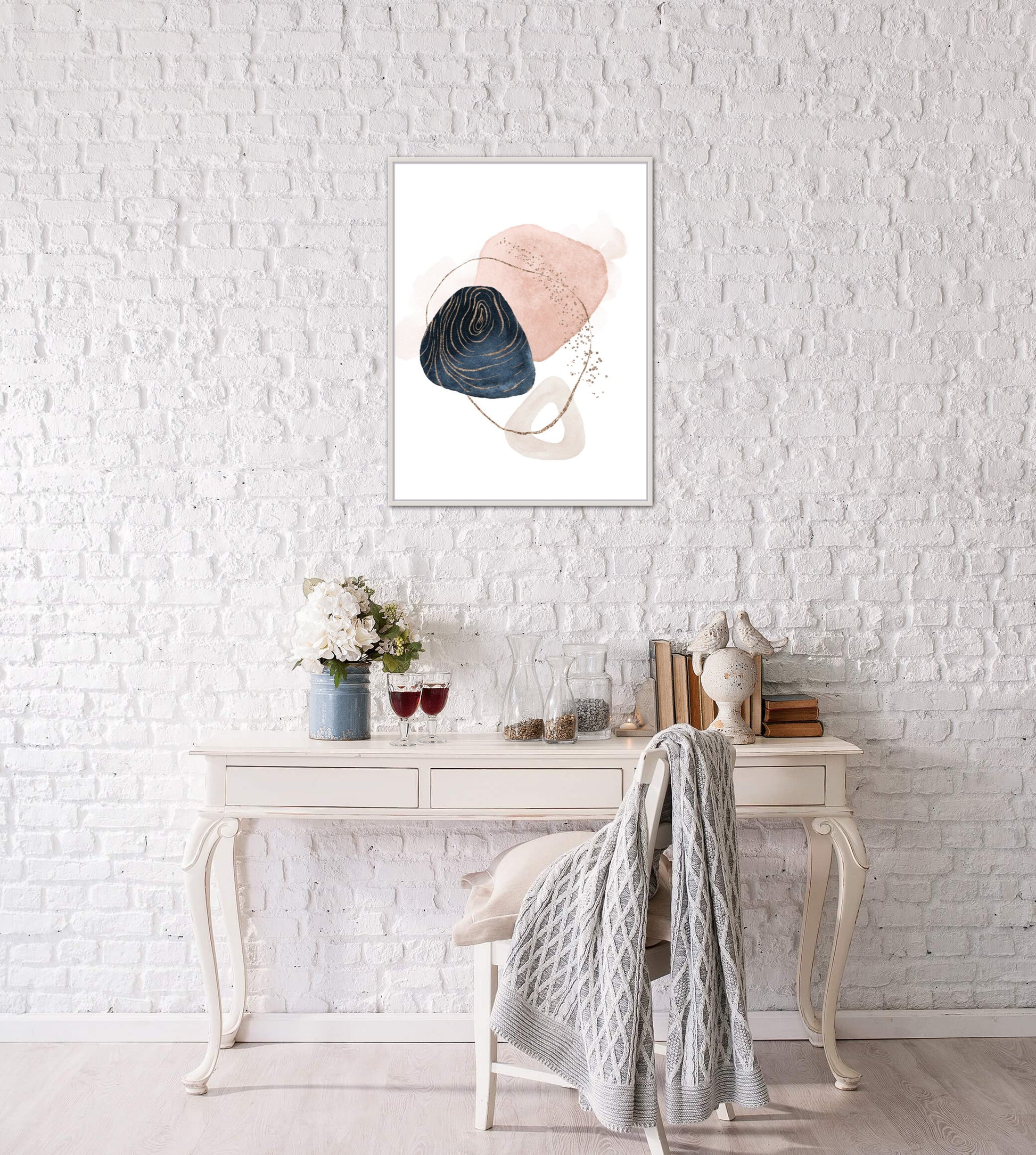 Set of 3 Neutral Modern Wall Art INSTANT DOWNLOAD, Beige blush pink wall art, Circles Abstract Art, glam room decor, pink glam wall art