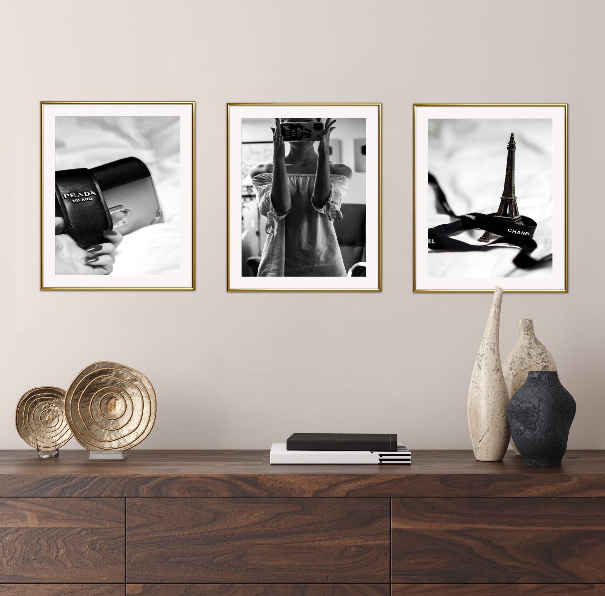 Glam room decor Set of three DIGITAL PRINT, Luxury Fashion Poster, Designer Poster, Black & white prints, Glam decor, Fashion art print