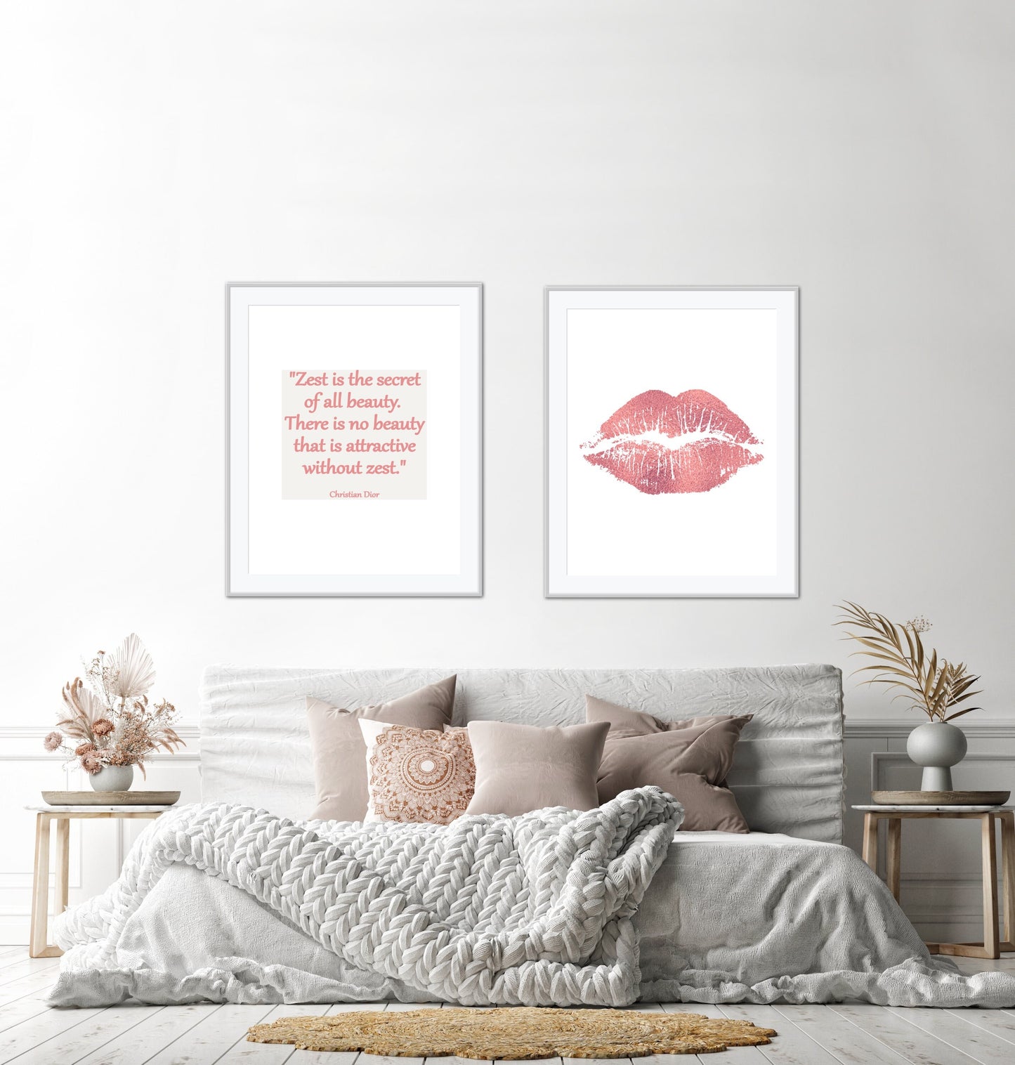 Light pink wall art Set of 3 DIGITAL PRINTS, feminine wall art, beauty room décor. makeup room decor, affirmation poster, glam decor, kiss