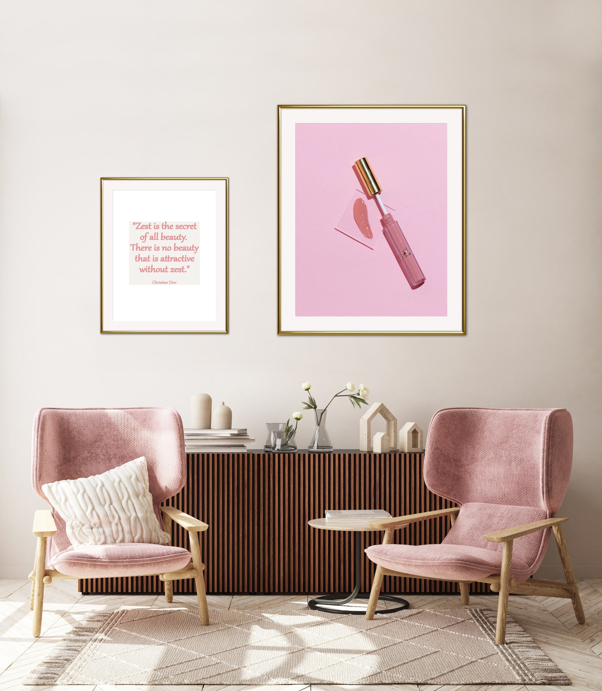 Light pink wall art Set of 3 DIGITAL PRINTS, feminine wall art, beauty room décor. makeup room decor, affirmation poster, glam decor, kiss