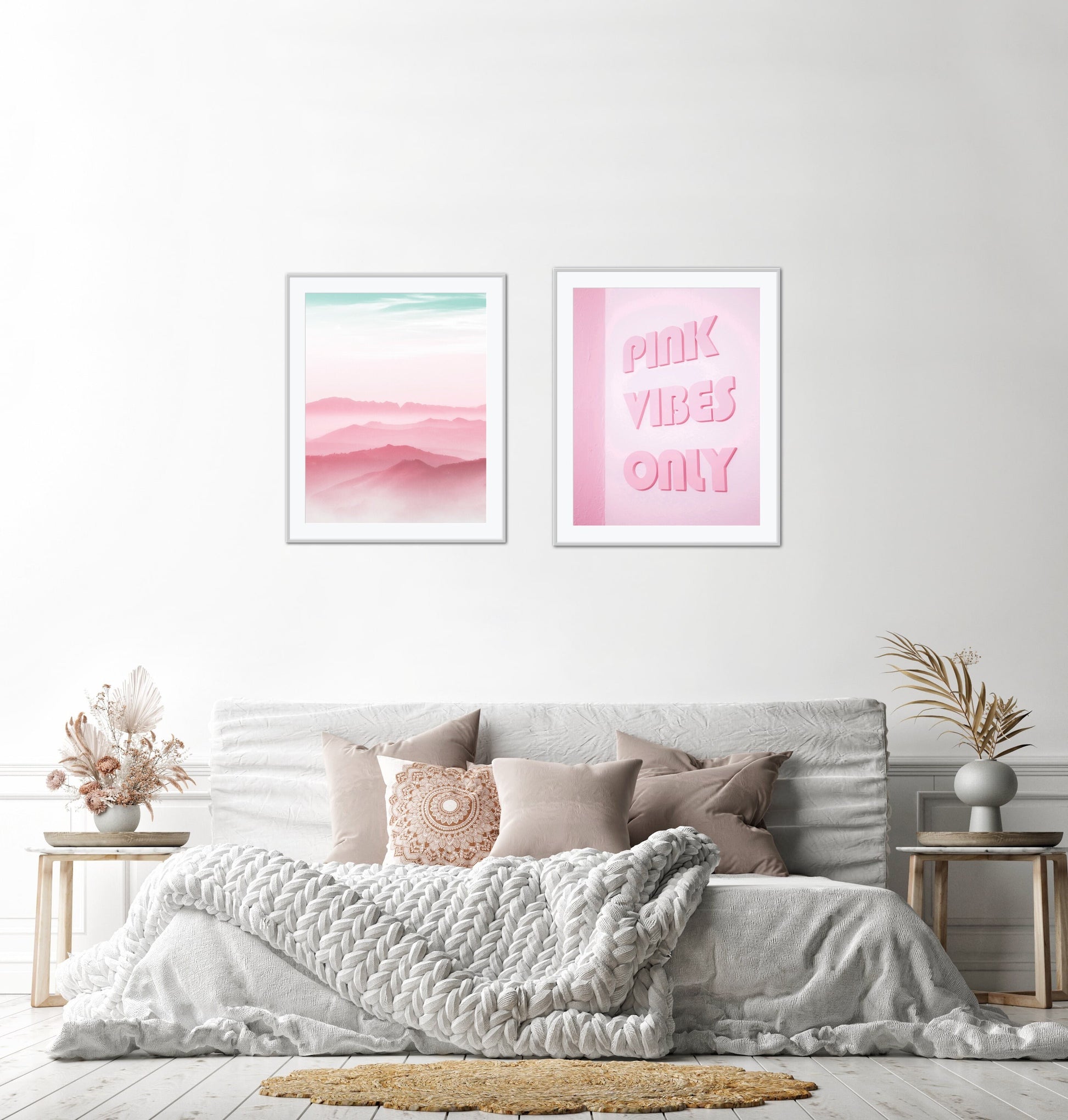 Pastel pink wall art set of 3 INSTANT DOWNLOAD, preppy wall decor, mountain flamingo wall art, pink preppy wall art, cute poster, pink decor
