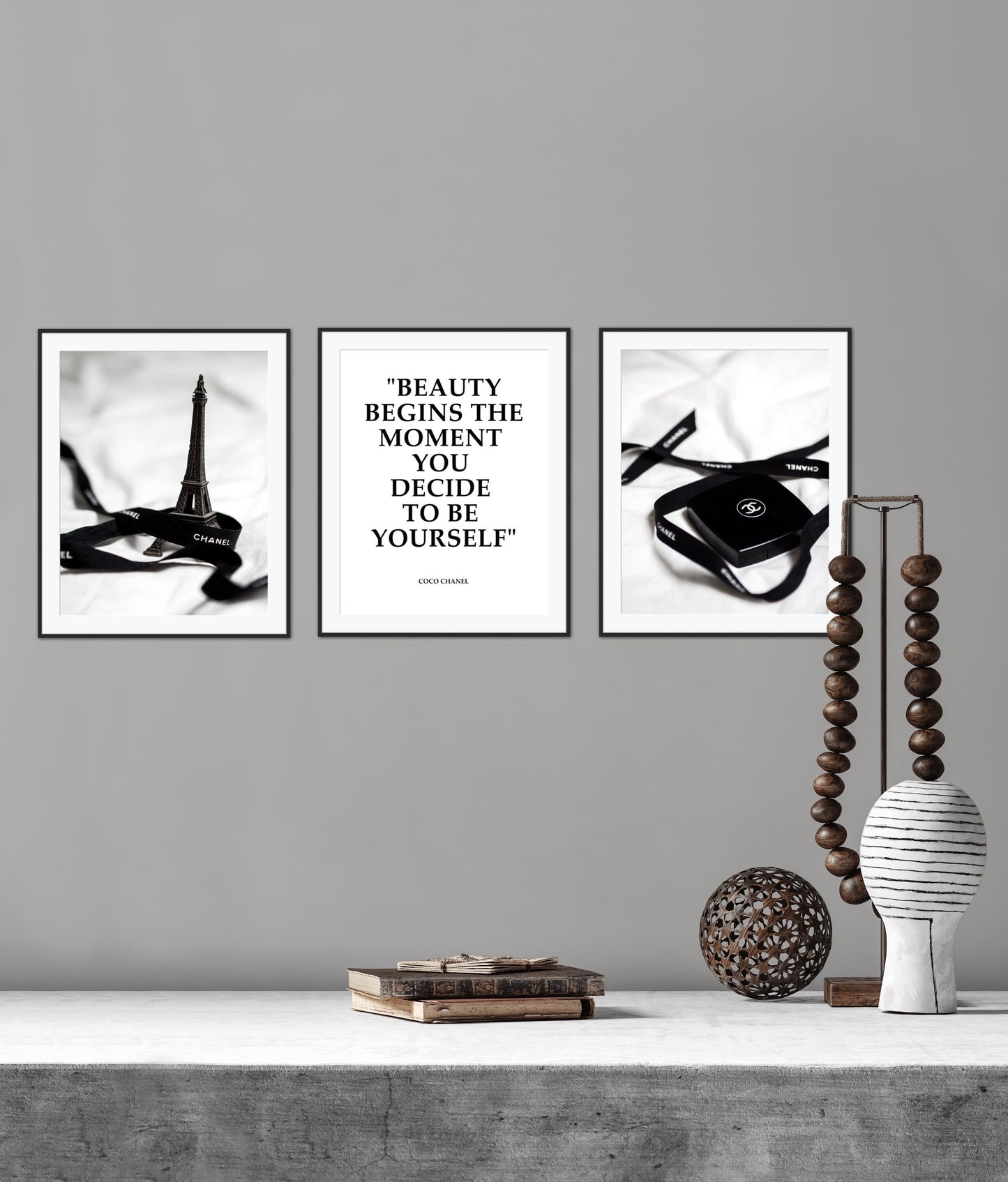 Fashion wall art Set of 3 DIGITAL PRINTS, Luxury fashion, Paris wall art, Fashion quotes, Designer Poster black & white, Glam wall art