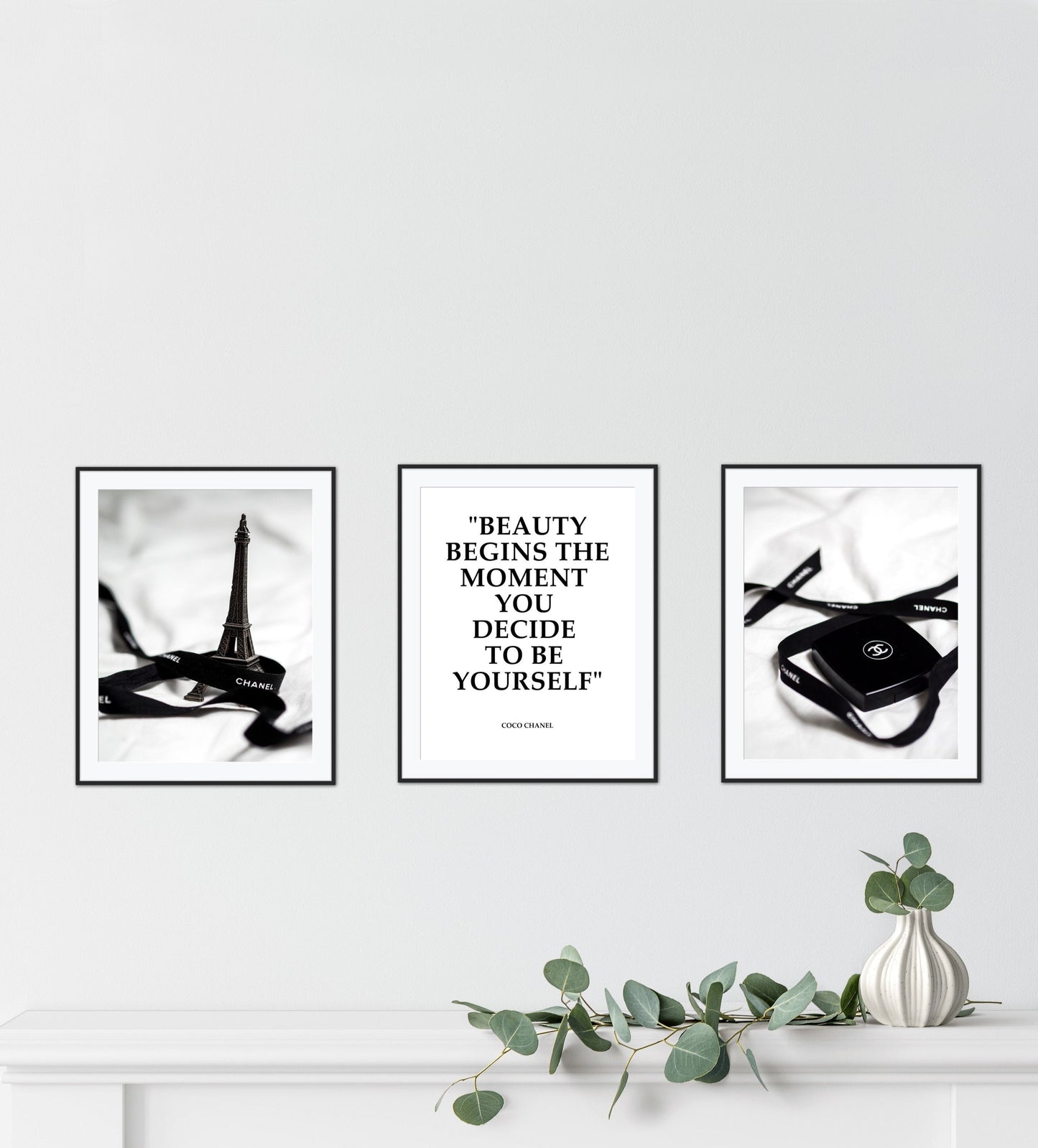 Fashion wall art Set of 3 DIGITAL PRINTS, Luxury fashion, Paris wall art, Fashion quotes, Designer Poster black & white, Glam wall art