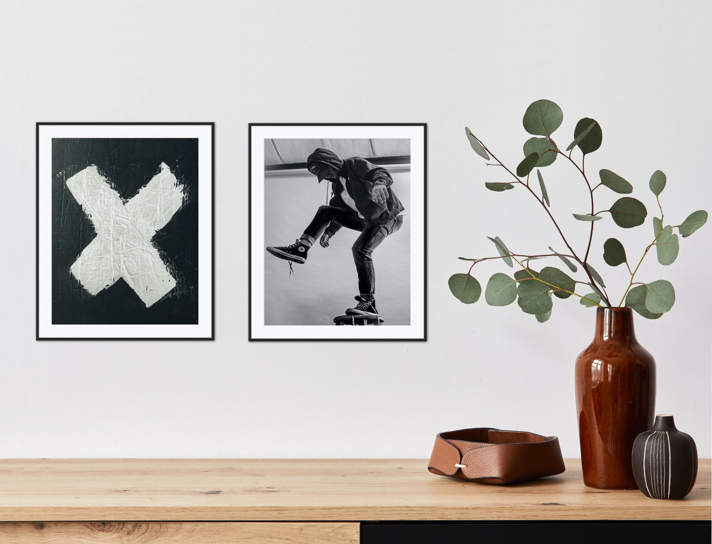Black and white grunge room décor set of 2 INSTANT DOWNLOAD, skateboard wall art, black white wall decor, grunge posters set of two, skater