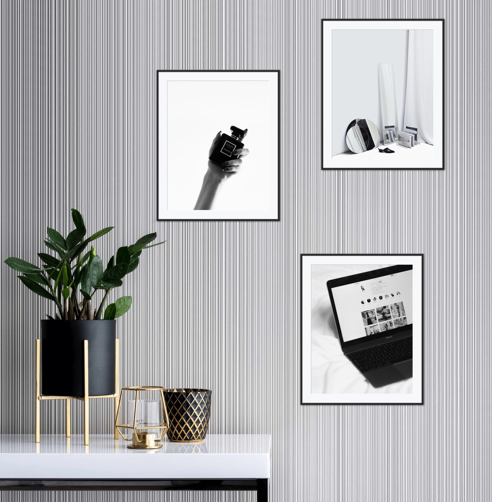 PRINTABLE set of 3 fashion posters Designer Poster black & white glam decor Designer Wall Art Black and White Fashion Photography digital