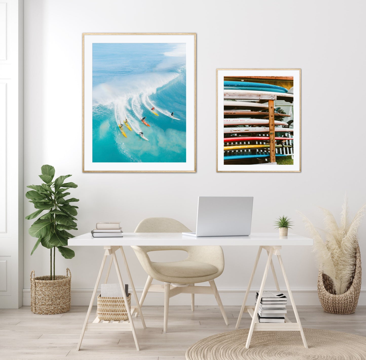 Set of 3 surfboard decor DIGITAL PRINT, Surf prints, Surfboard wall art, Vintage van print, Wave digital print, Coastal wall decor, surf art