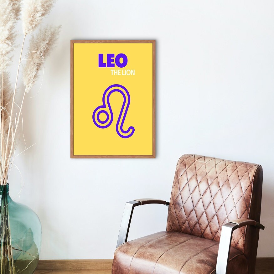 Astrology Poster Leo, Leo Wall Art Zodiac Poster PRINTABLE, Astrology Art, Astrology Gifts, Zodiac Gifts, Astrology Poster, Astrology decor