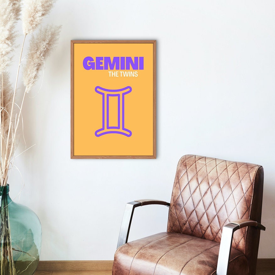 Astrology Poster Gemini, Gemini Wall Art Zodiac Poster PRINTABLE, Astrology Zodiac Gifts, Gemini Poster, Astrology decor, astrology signs