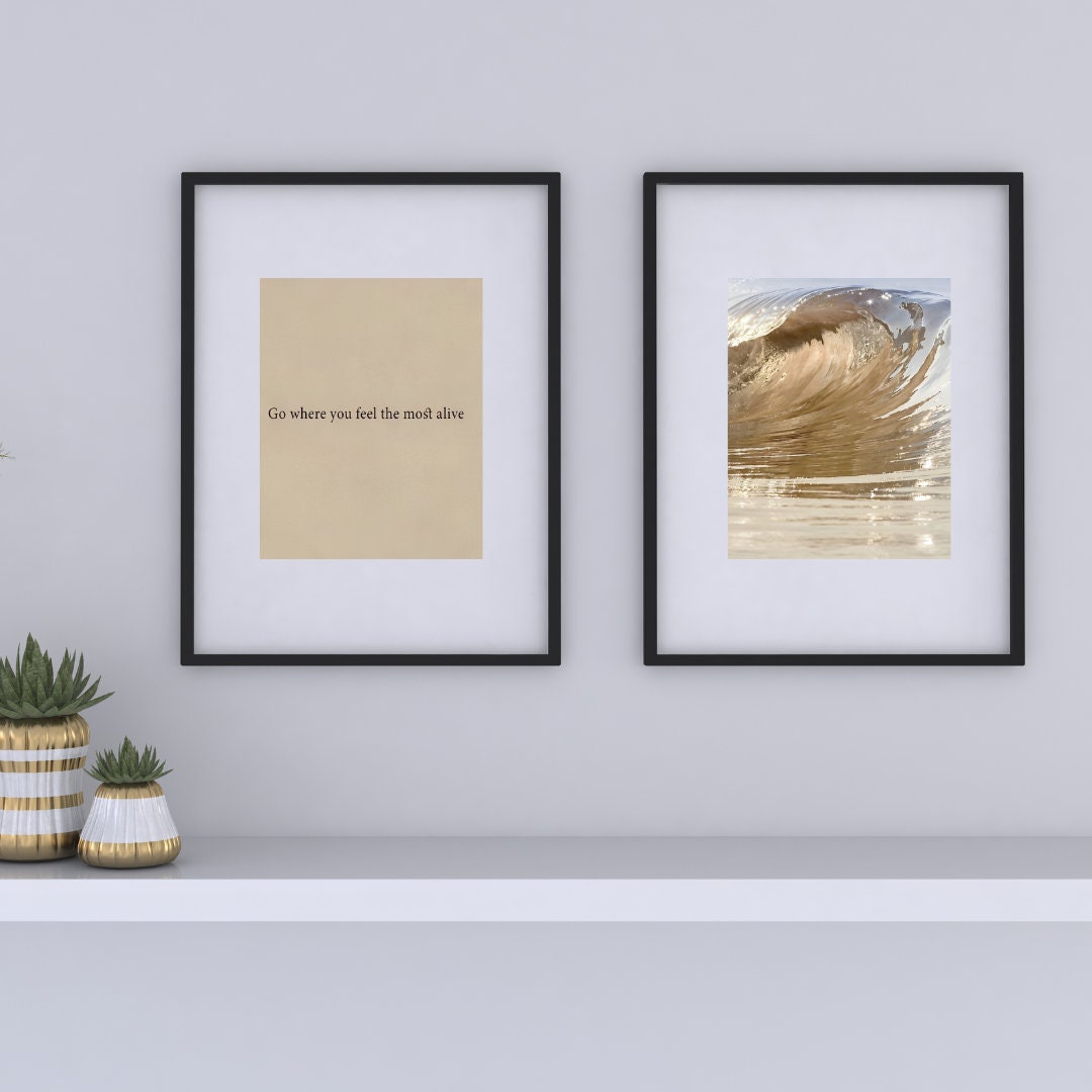 Set of 3 prints fashion posters PRINTABLE, go where you feel most alive, inspirational wall art, hypebeast cream beige print, glam décor
