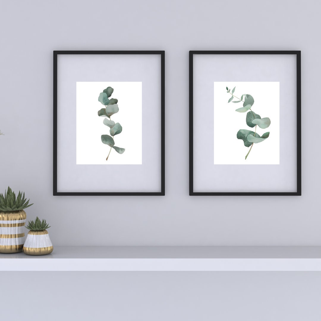 Sage green prints set of 3 DIGITAL PRINT, Green botanical prints, Boho botanical artwork, Sage green wall prints, eucalyptus wall art