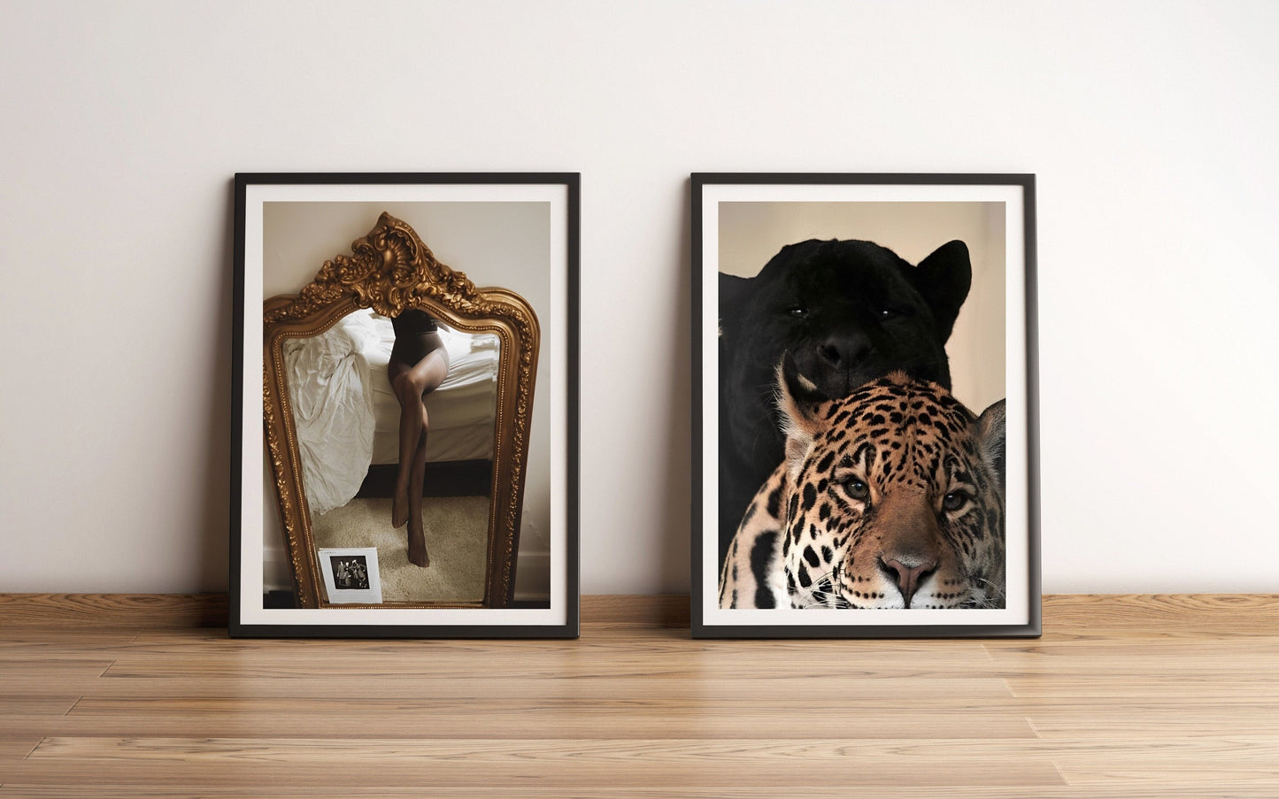 Set of 2 prints fashion posters PRINTABLE, hypebeast poster, fashion gifts for her, glam wall art, leopard print, glam décor, beige wall art