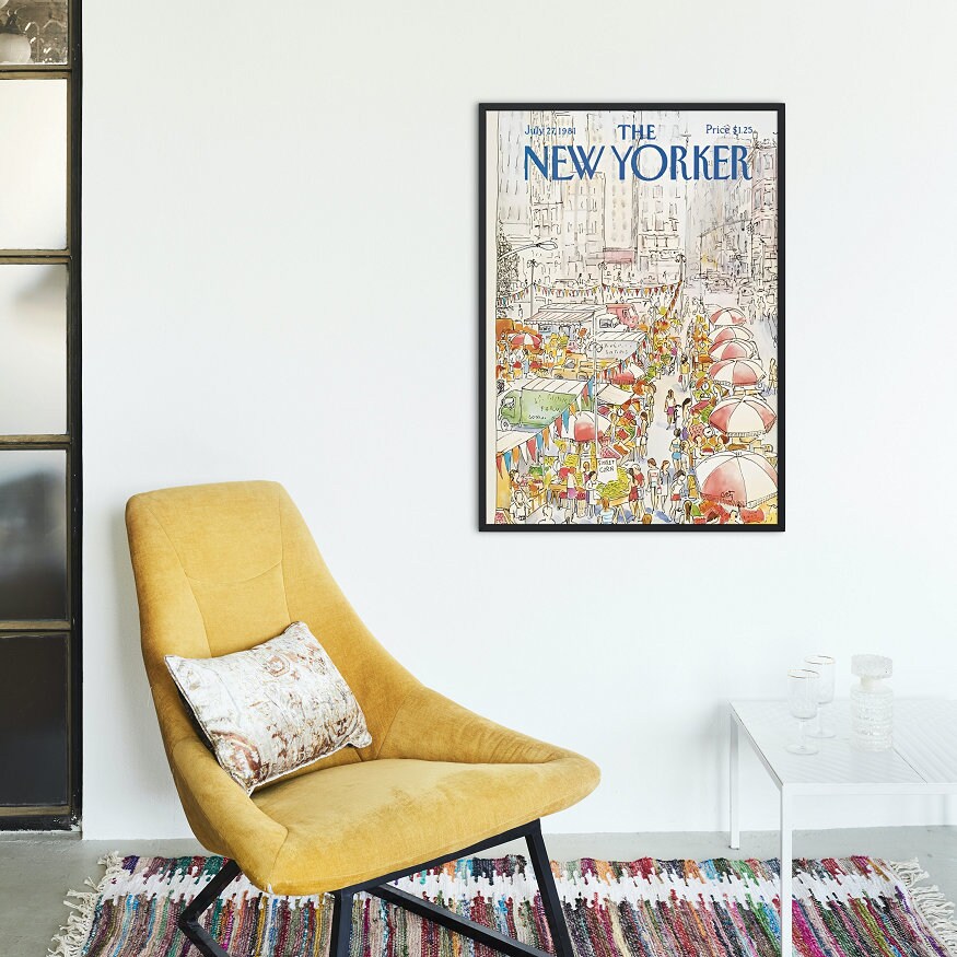 Vintage New Yorker cover art print, Vintage Art DIGITAL PRINT, Retro Magazine Posters, Trendy Magazine Art, Vintage decor, Pastel Wall Decor