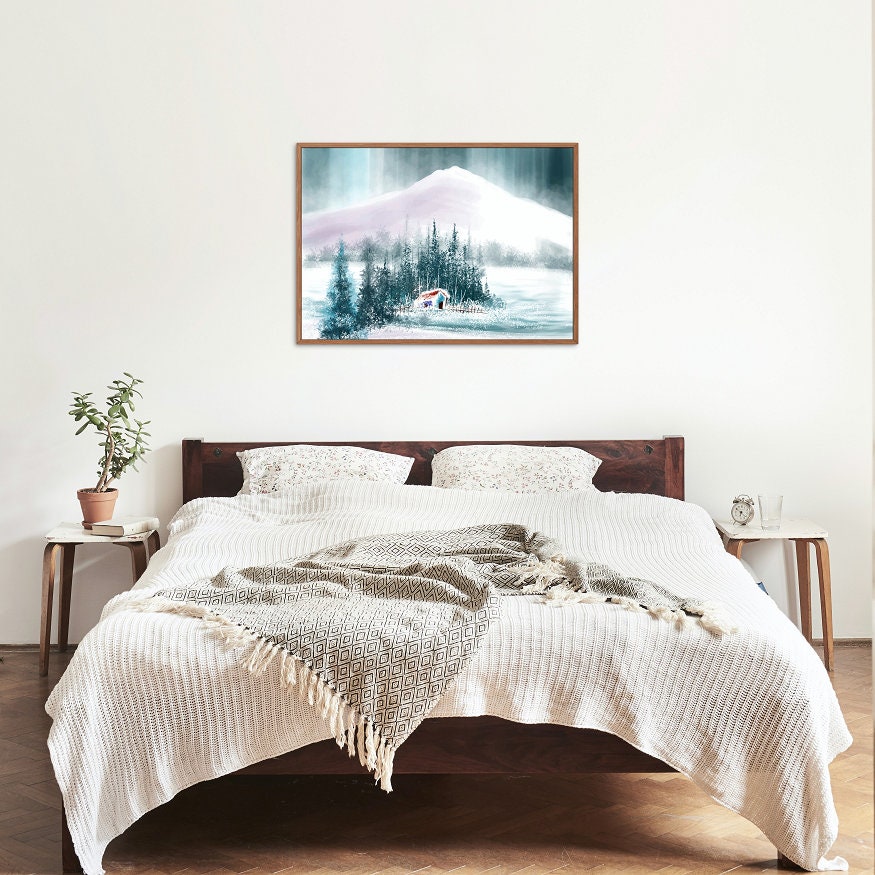 Set of 6 Vintage Winter Landscape DIGITAL PRINTS, Frosty Winter Beauty, Winter, Christmas, Snow, Frame TV Art, Printable wall art Blue, Cozy