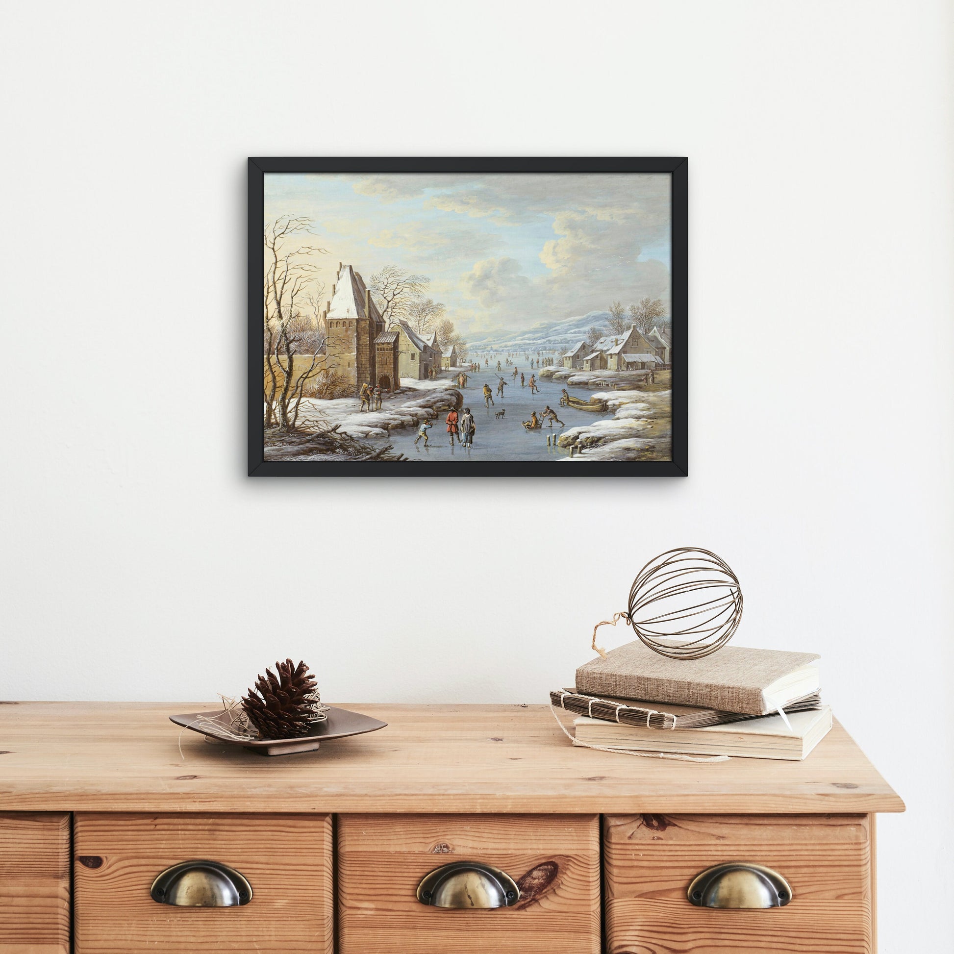 Small Village in Winter Landscape DIGITAL PRINT, Samsung frame TV Art, Winter Scene Wall Art, Antique Christmas Printable Art, Cozy Prints