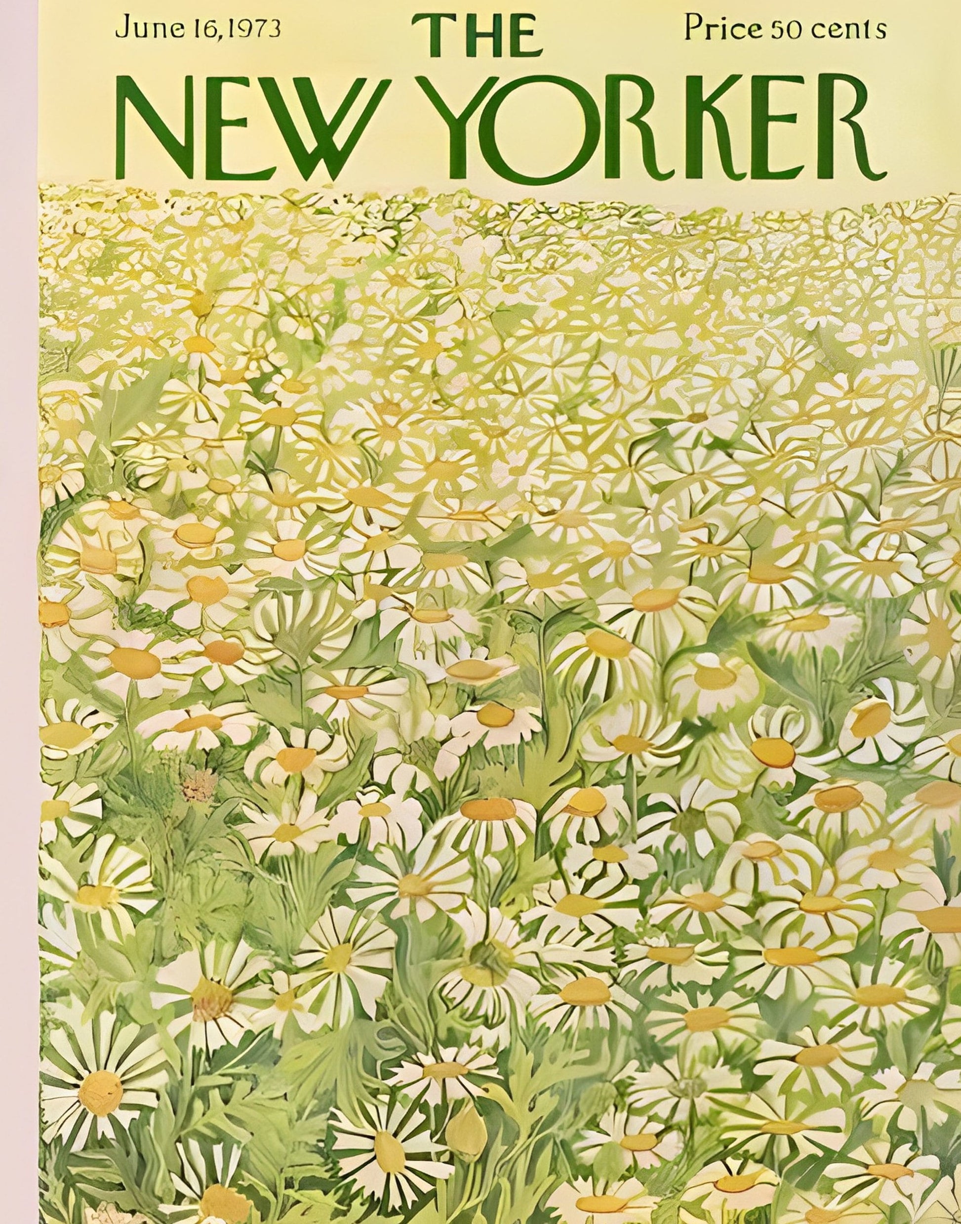 The New Yorker Vintage Poster June 1973 edition, Vintage Art DIGITAL PRINT, The New Yorker Retro Magazine Prints, Botanical Green Wall Decor