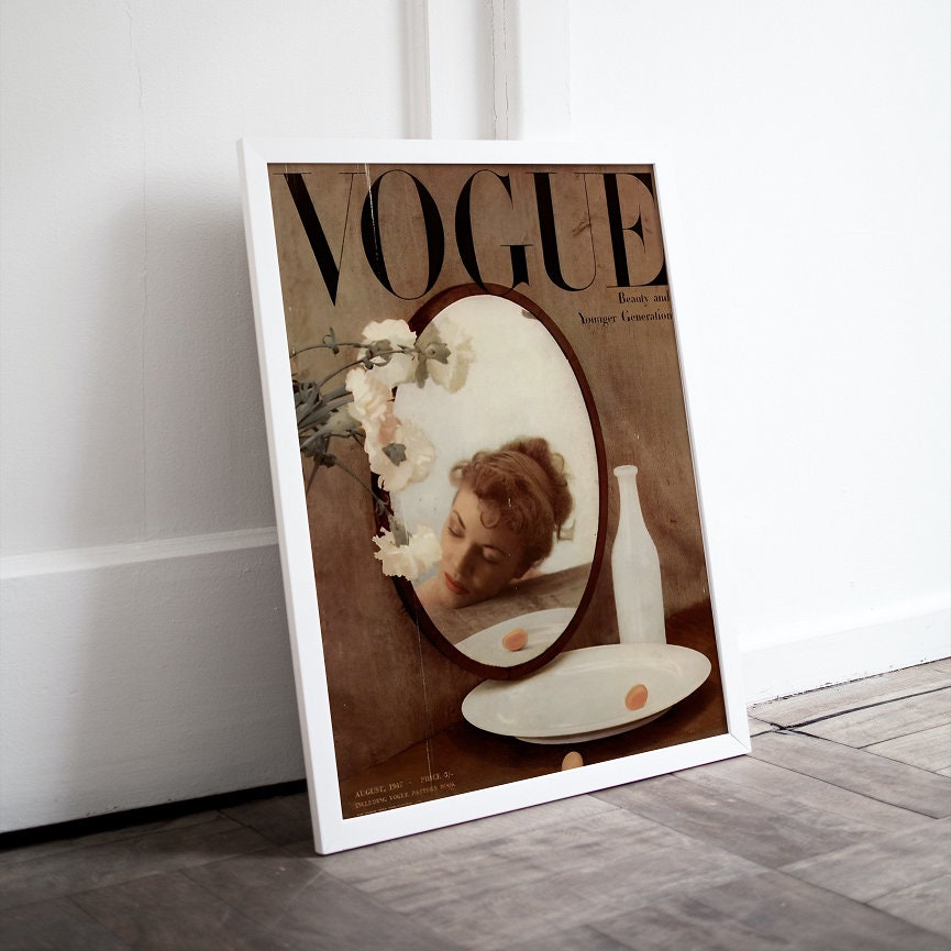 Vogue Luxury Fashion Poster PRINTABLE, Vintage Magazine Art Cover, Glamour Art, Luxury Fashion Wall Art, Retro Magazine Posters, Brown