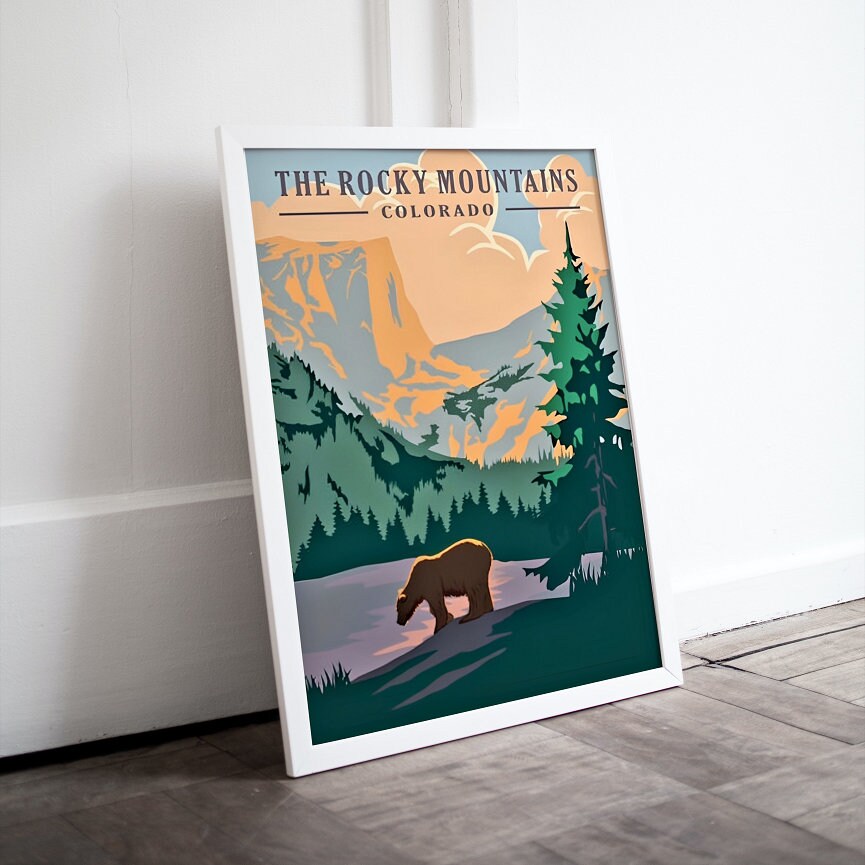 Set of 3 Vintage National Park Posters DIGITAL, Yellowstone Joshua Tree Rocky Mountain, American National Park Wall art, Vintage travel