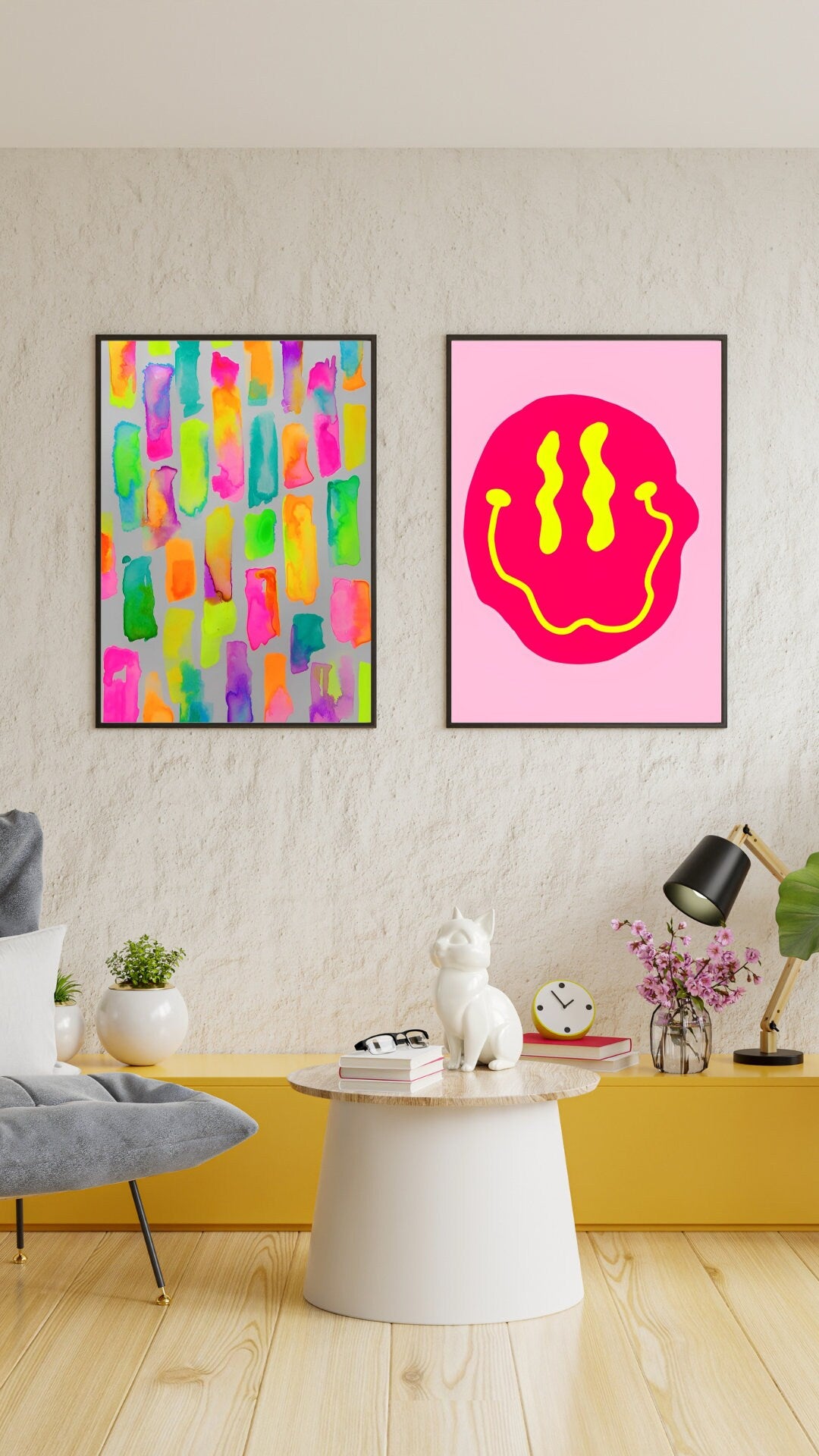 Eclectic Gallery Set of 9 DIGITAL PRINTS, Trendy Art Prints, Exhibition Wall Art, Colorful street art posters, Funky wall art, Abstract art