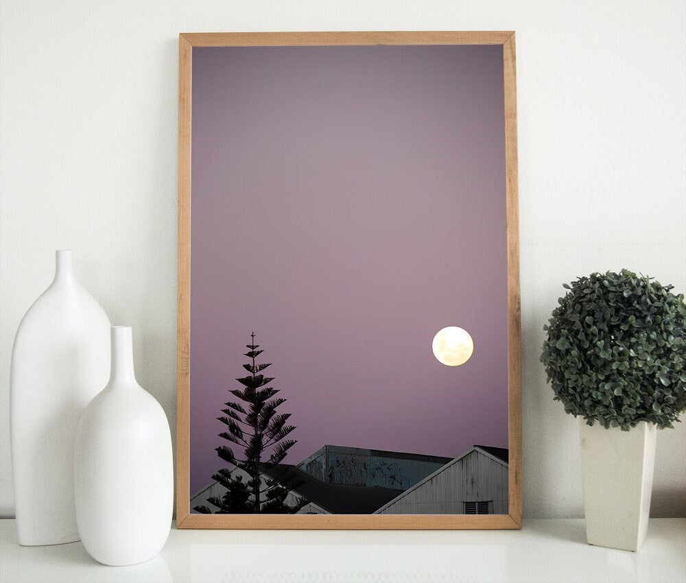 Gallery Wall Set of 8 INSTANT DOWNLOAD, Lavender wall art, Lavender bundle, Moon posters, Night sky, Funky wall art, Aesthetic posters