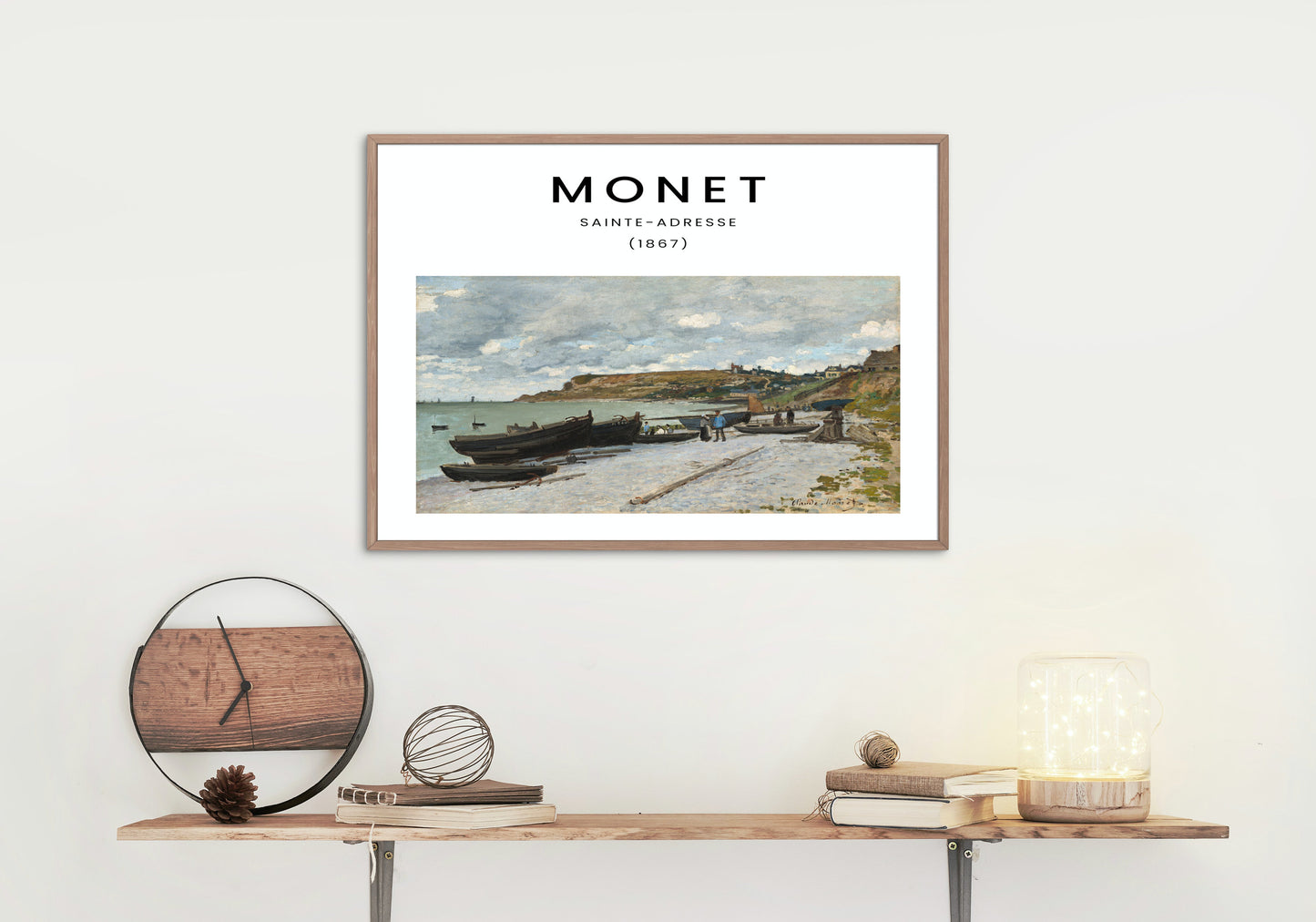 Claude Monet Set of 2 DIGITAL PRINTS, French Cottage, The Beach at Sainte-Adresse, Vintage coastal print set, Monet Exhibition Poster