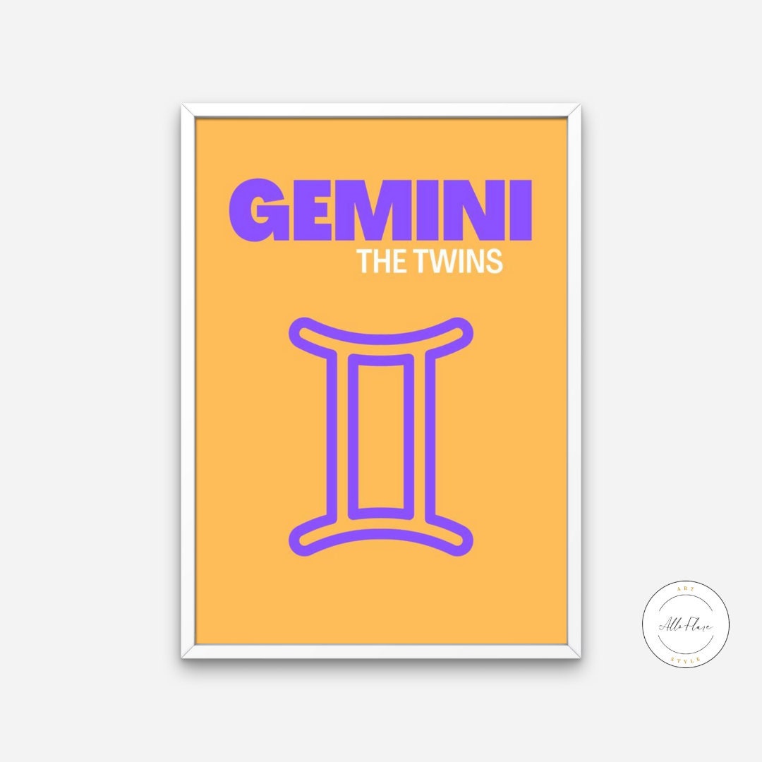 Astrology Poster Gemini, Gemini Wall Art Zodiac Poster PRINTABLE ART, Astrology Zodiac Gifts, Gemini Poster, Astrology decor, astrology signs | Posters, Prints, & Visual Artwork | 70s hippie decor, abstract boho wall art, aesthetic hippie room decor, art for bedroom, art ideas for bedroom walls, art printables, astrology art print, astrology png, bathroom wall art printables, beach art for wall, beach canvas art, beach wall art, beach wall decor, beachy wall decor, bedroom art, bedroom decor hippie, bedroom