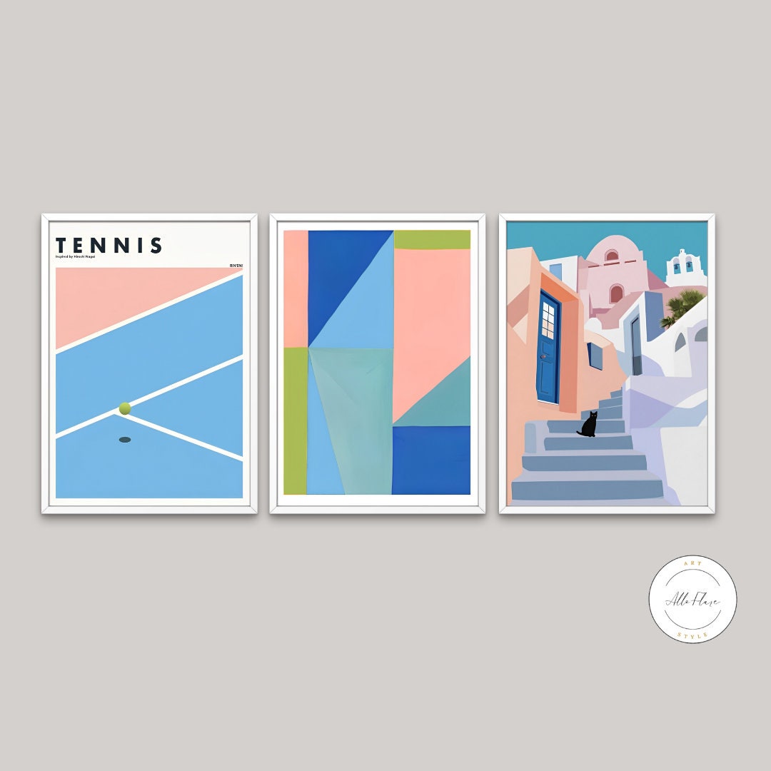 Tennis lover 3 piece wall art DIGITAL ART PRINTS, Abstract retro prints, tennis room decor, sports artwork, Tennis Court Poster, landscape art | Posters, Prints, & Visual Artwork | art for bedroom, art ideas for bedroom walls, art printables, bathroom sports decor, bathroom wall art printables, bedroom art, bedroom pictures, bedroom wall art, bedroom wall art ideas, bedroom wall painting, buy digital art prints online, buy digital prints online, canvas wall art for living room, digital art for print, digita