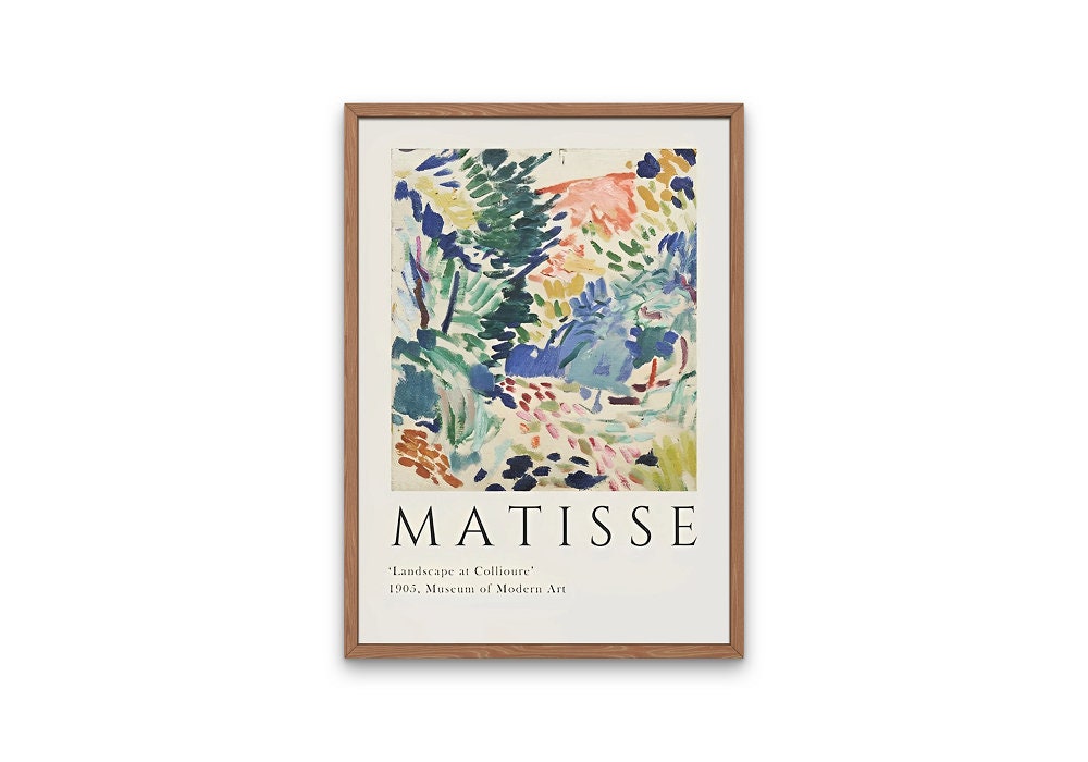 Matisse Set of 2 DIGITAL PRINTS, Museum Poster Prints, Matisse Garden, Landscape at Coulliere, Vintage botanical prints set, Exhibition Wall