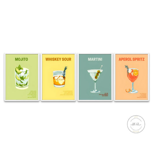 Set of 4 Preppy Colorful Cocktail DIGITAL ART PRINTS, Bar Cart Room Decor, Colorful Drink Bar Wall Art, Orange Yellow Green Trendy Wall Art | Posters, Prints, & Visual Artwork | aesthetic preppy room decor, Alcohol Print, art for bedroom, art ideas for bedroom walls, art printables, bathroom wall art printables, bedroom art, bedroom pictures, bedroom wall art, bedroom wall art ideas, bedroom wall painting, buy digital art prints online, buy digital prints online, canvas wall art for living room, cute preppy