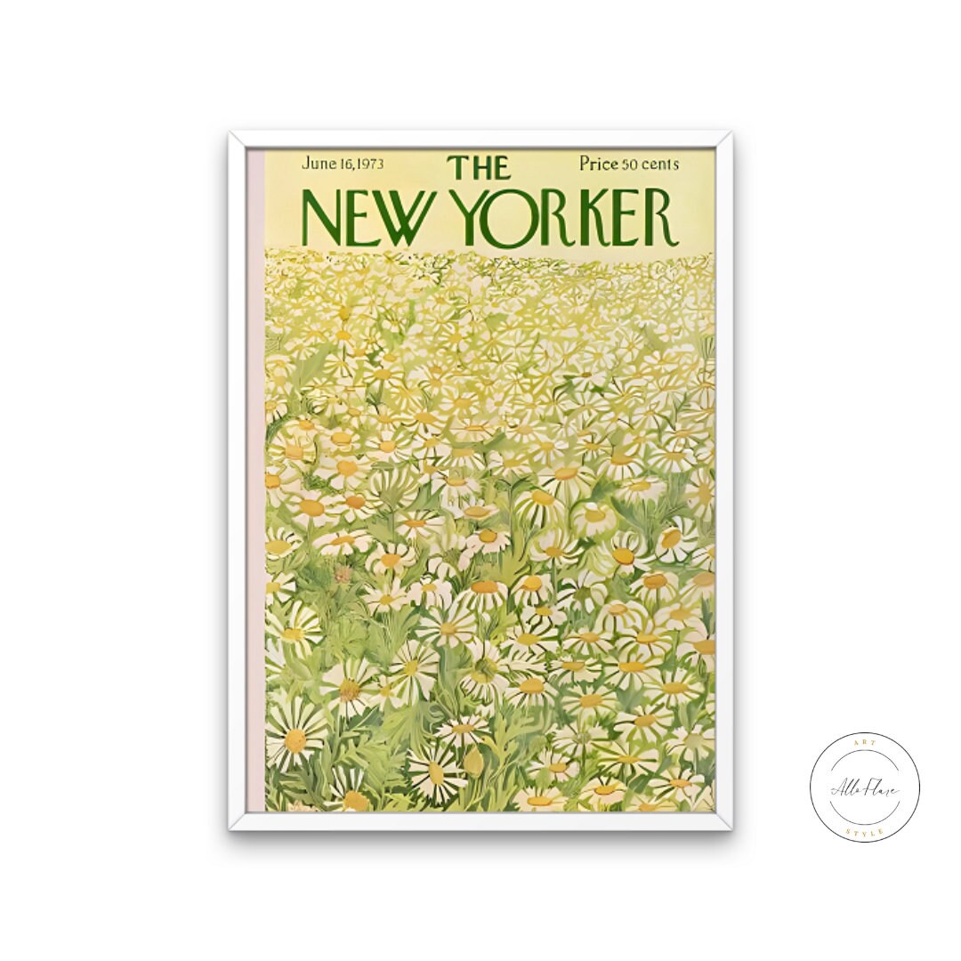 The New Yorker Vintage Poster June 1973 edition, Vintage Art DIGITAL PRINT, The New Yorker Retro Magazine Prints, Botanical Green Wall Decor