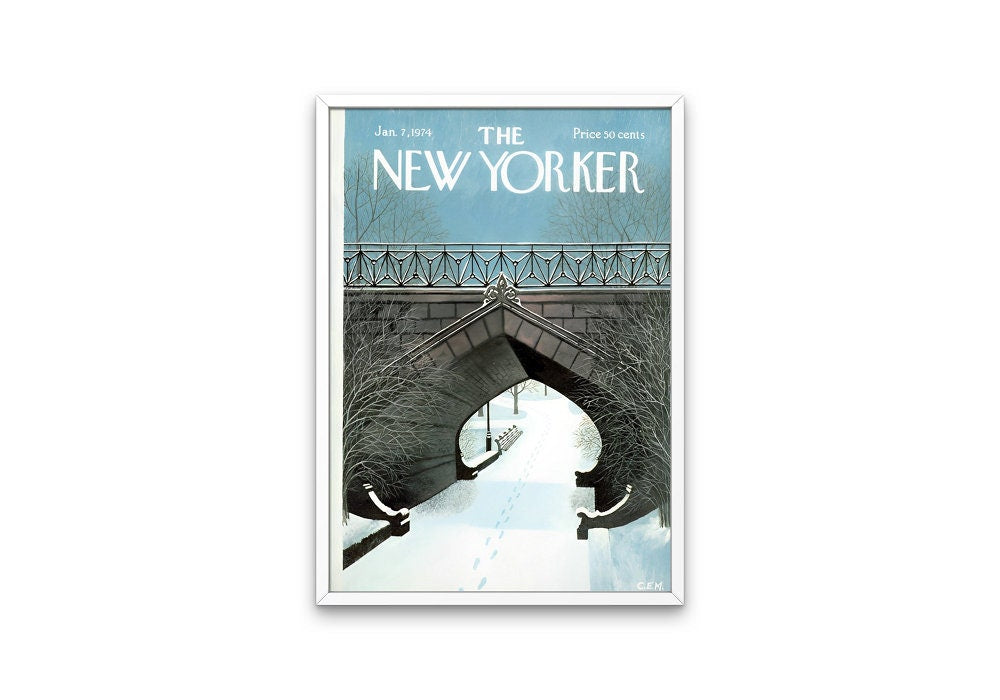 New Yorker Magazine Cover Poster Set Of 6 INSTANT DOWNLOAD, Vintage Magazine Art, Retro Poster, Mid Century Art Print, Magazine Cover Art