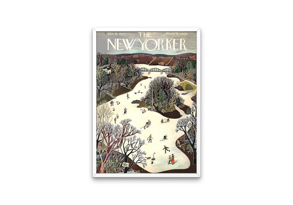 New Yorker Magazine Cover Set Of 6 DIGITAL PRINTS, Winter/Spring, Vintage Magazine Art, Retro Posters, Pink Aesthetic, Magazine Cover Art