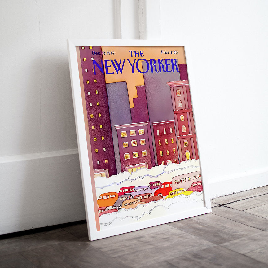 New Yorker Magazine Cover Set Of 6 DIGITAL PRINTS, Winter/Spring, Vintage Magazine Art, Retro Posters, Pink Aesthetic, Magazine Cover Art