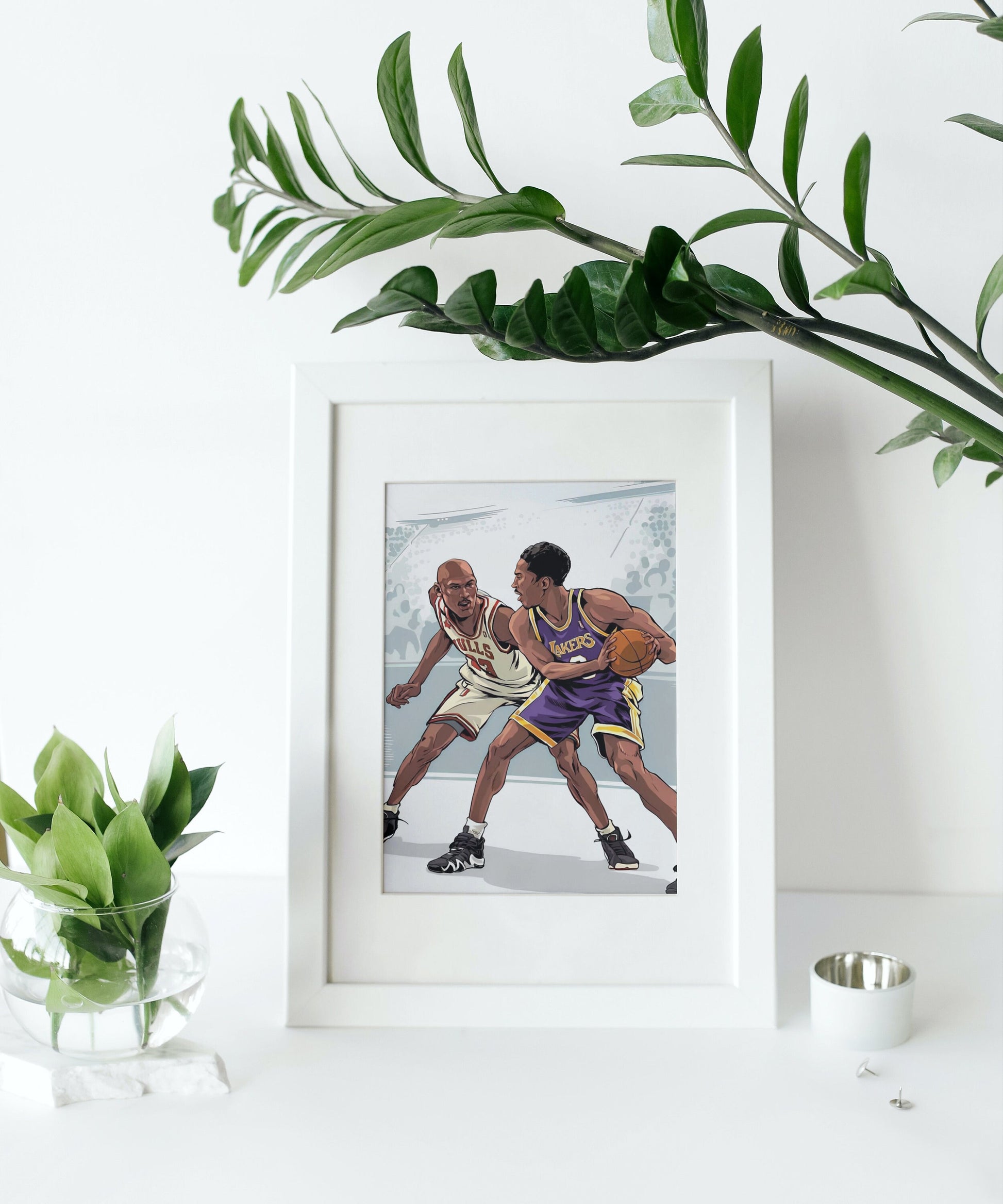 Jordan and Kobe in action INSTANT DOWNLOAD, Michael Jordan & Kobe Bryant Posters, Sports prints, Basketball gifts for men, Basketball Poster