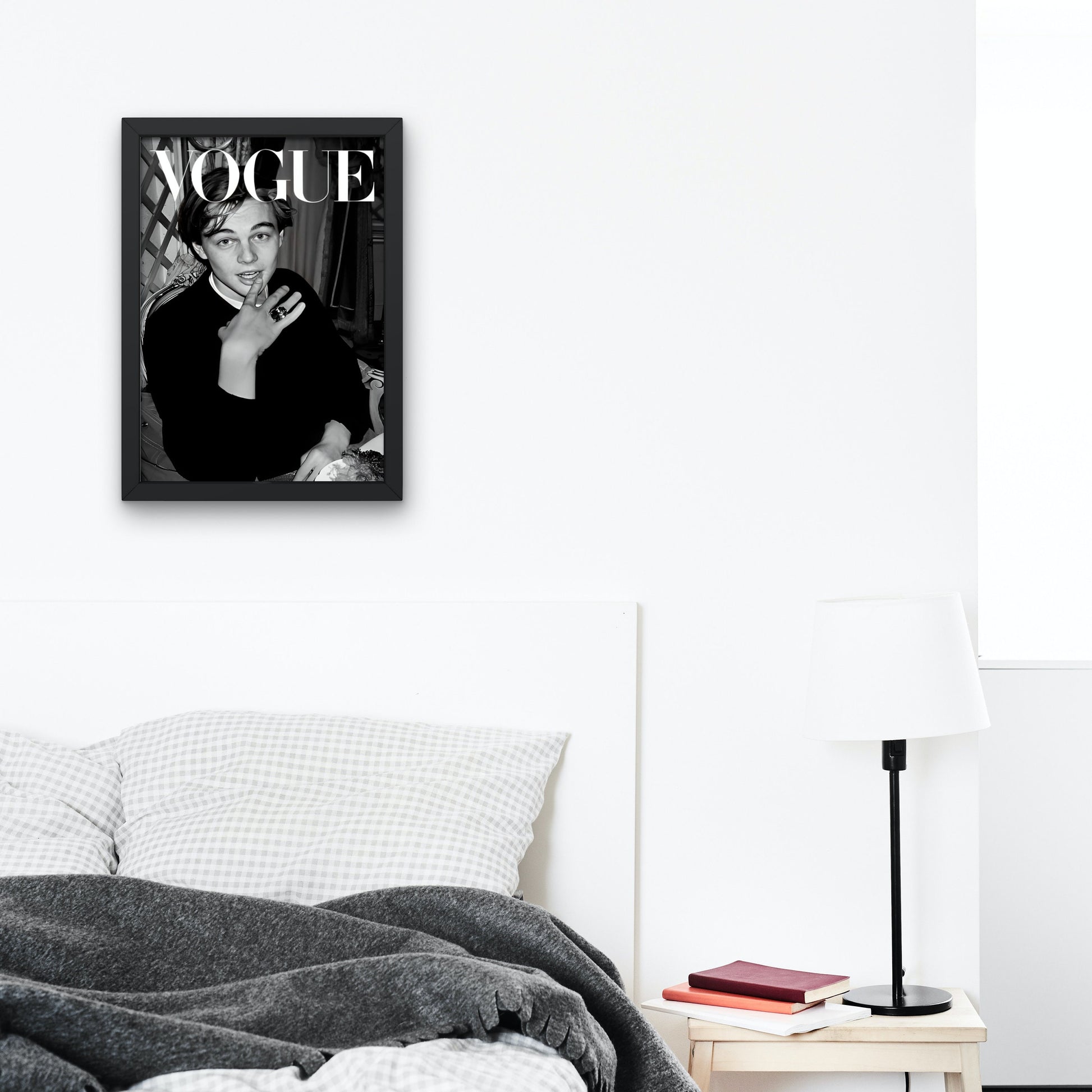 Leonardo DiCaprio Vogue Poster PRINTABLE, Vintage Magazine Art Cover, Hollywood Stars, Luxury Fashion Wall Art, Black and White Wall Decor