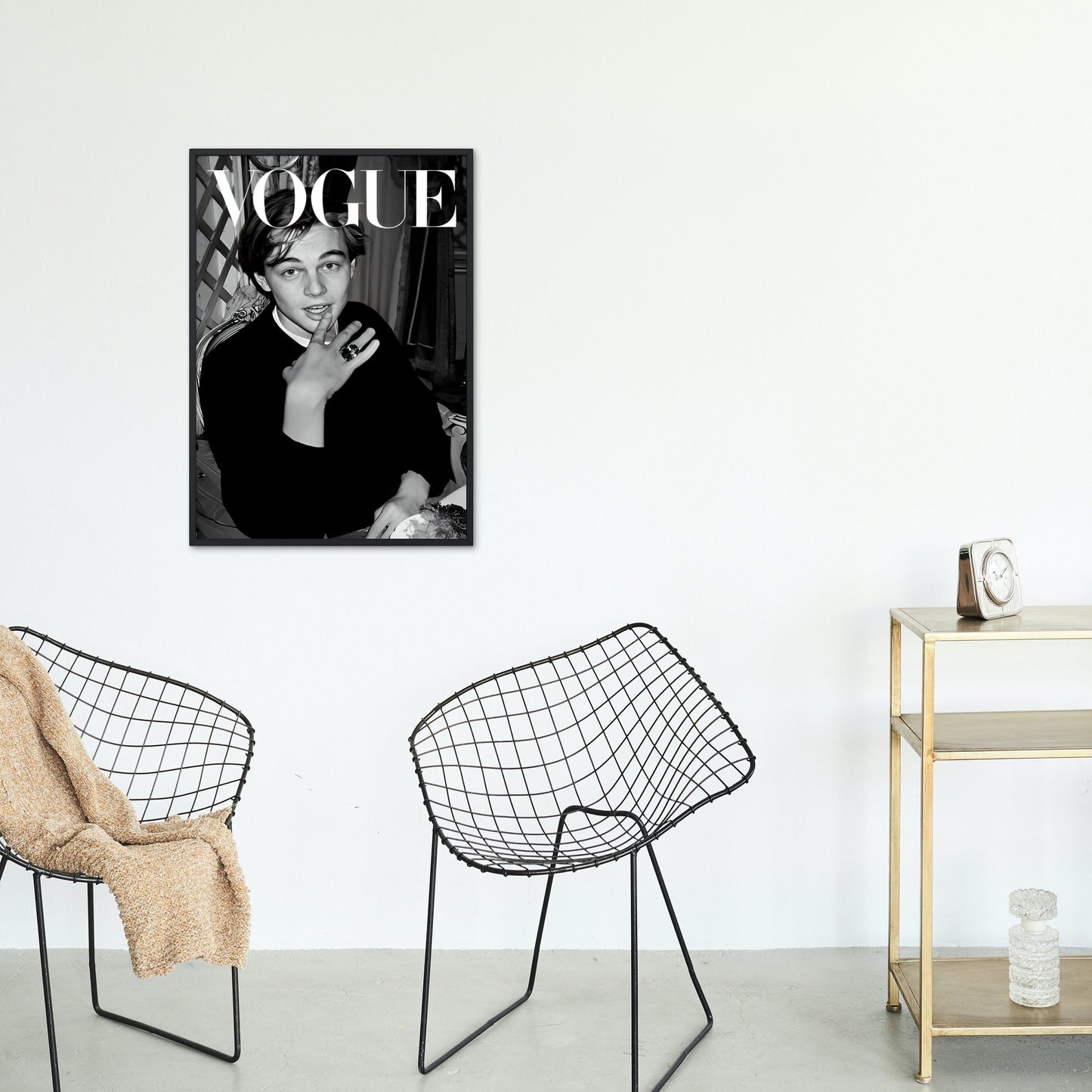Leonardo DiCaprio Vogue Poster PRINTABLE, Vintage Magazine Art Cover, Hollywood Stars, Luxury Fashion Wall Art, Black and White Wall Decor