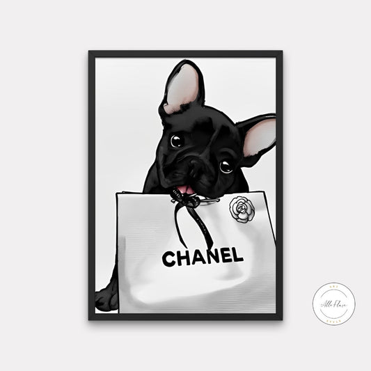 French Bulldog Luxury Fashion Poster PRINTABLE ART, Fashion Dog Print, Designer Poster, Designer Wall Art, Luxury Fashion Wall Art, Dog Lover | Posters, Prints, & Visual Artwork | art for bedroom, art ideas for bedroom walls, art printables, bathroom wall art printables, bedroom art, bedroom pictures, bedroom wall art, bedroom wall art ideas, bedroom wall painting, black and white, black white prints, buy digital art prints online, buy digital prints online, canvas wall art for living room, couture fashion 