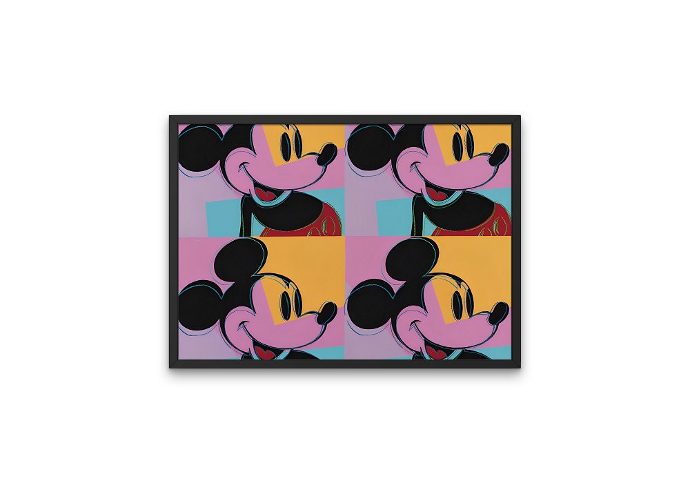 Andy Warhol Mickey Mouse DIGITAL PRINT, Andy Warhol Lithograph, Andy Warhol Print, Museum Poster, Landscape print, Pop Culture Wall Art