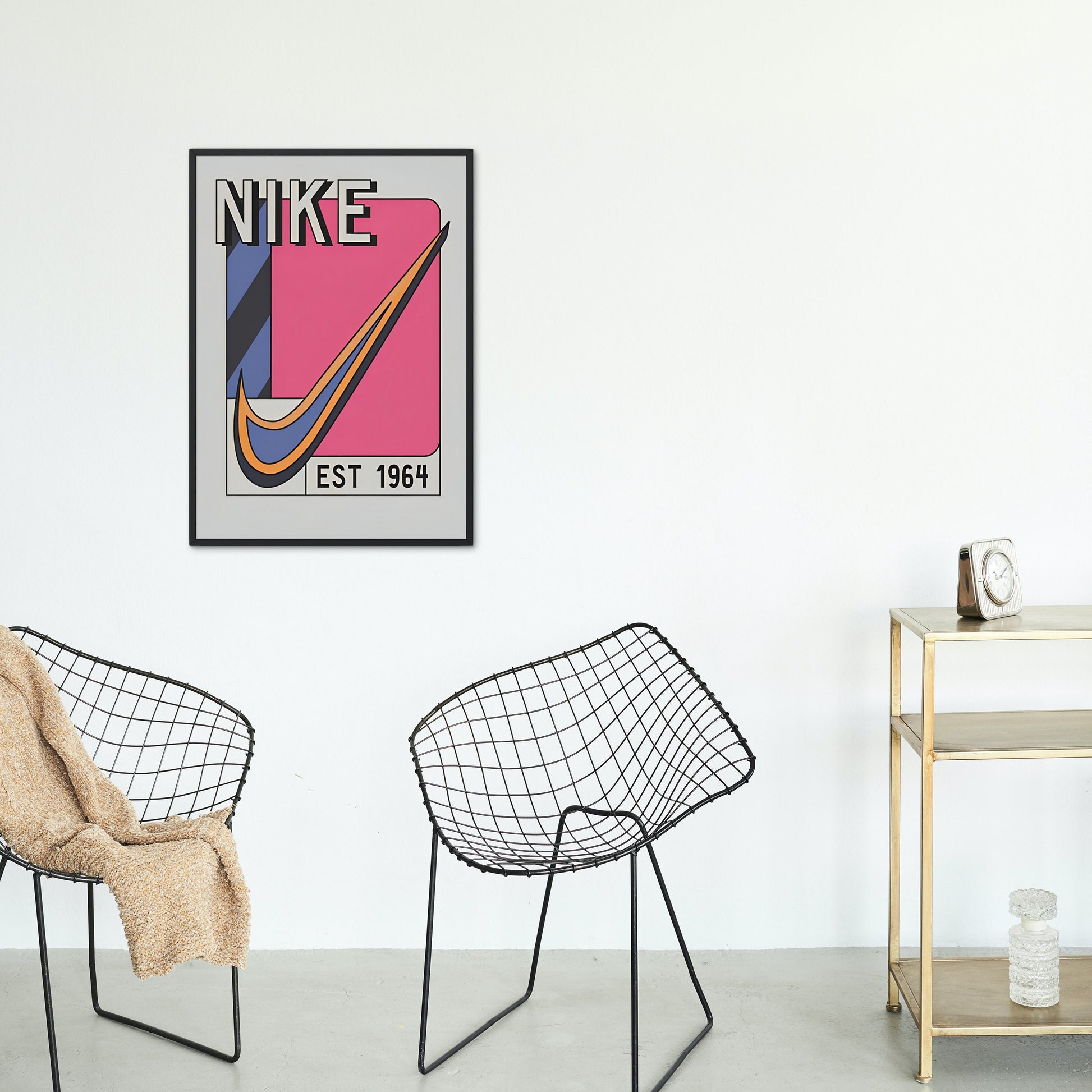 Vintage 1964 Retro Poster DIGITAL DOWNLOAD, Hypebeast Printable Wall Art, Trendy Poster, blue pink poster, just do it, Aesthetic Printable