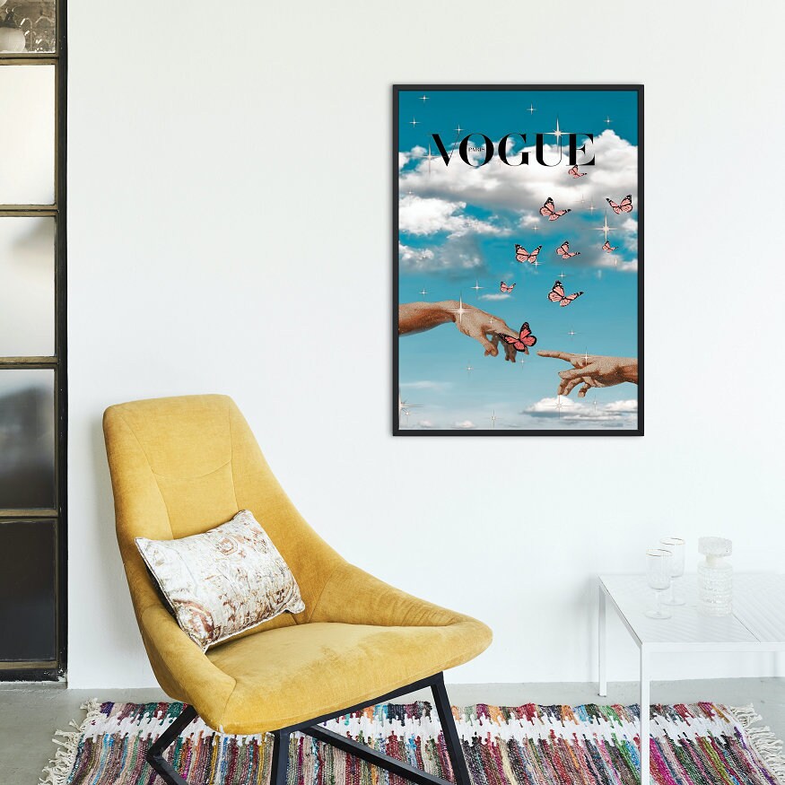 Set of 2 Vogue Designer Classical Art DIGITAL PRINTS, Designer Wall Art Download, Classical Angels Heaven Sky, Vogue Wall Art, Fashion art