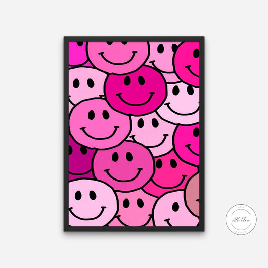 Smiley Face PRINTABLE ART, Hot Pink Wall Art, Preppy Wall Art, Preppy decor, Trendy Digital Prints, Academia aesthetic, Preppy Room, Happy print | Posters, Prints, & Visual Artwork | aesthetic preppy room decor, art for bedroom, art ideas for bedroom walls, art printables, bathroom wall art printables, bedroom art, bedroom pictures, bedroom wall art, bedroom wall art ideas, bedroom wall painting, buy digital art prints online, buy digital prints online, canvas wall art for living room, college dorm decor, C