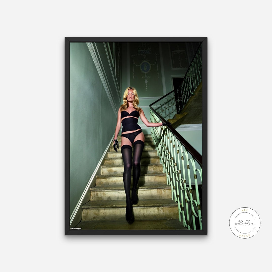 Kate Moss Print INSTANT DOWNLOAD, Fashion Photography, Old Hollywood Decor, Fashion Wall Decor, High-Profile Supermodel, Fashion Icon, Glam