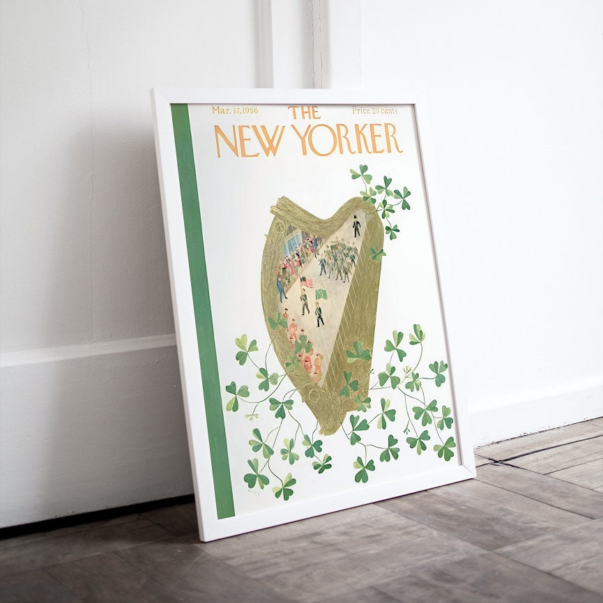 The New Yorker Vintage cover March 1956 edition, Vintage Art DIGITAL PRINT, The New Yorker Retro Magazine Prints, Trendy Magazine Art, Lucky