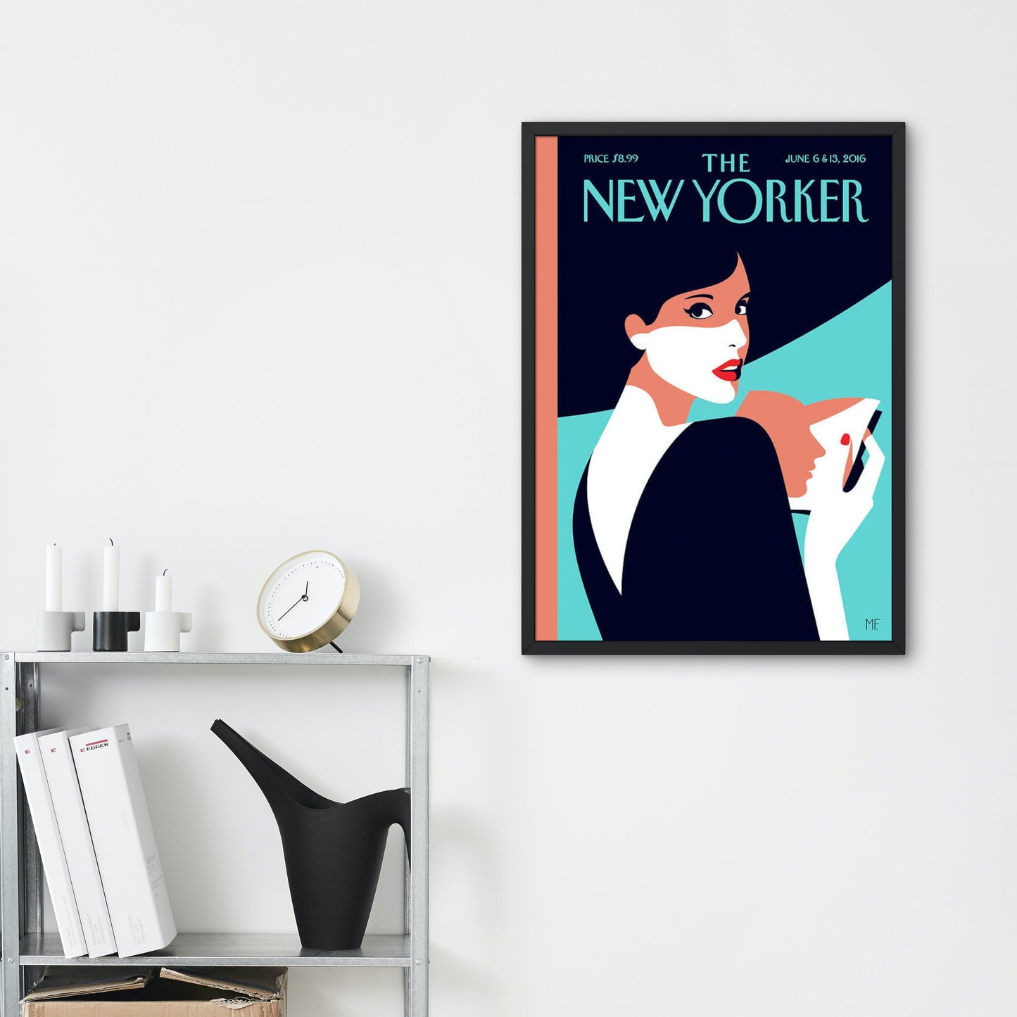The New Yorker Lady Wearing Hat Page Turner June 2016 edition PRINTABLE, The New Yorker Magazine Print, Trendy Magazine Art, Glam decor
