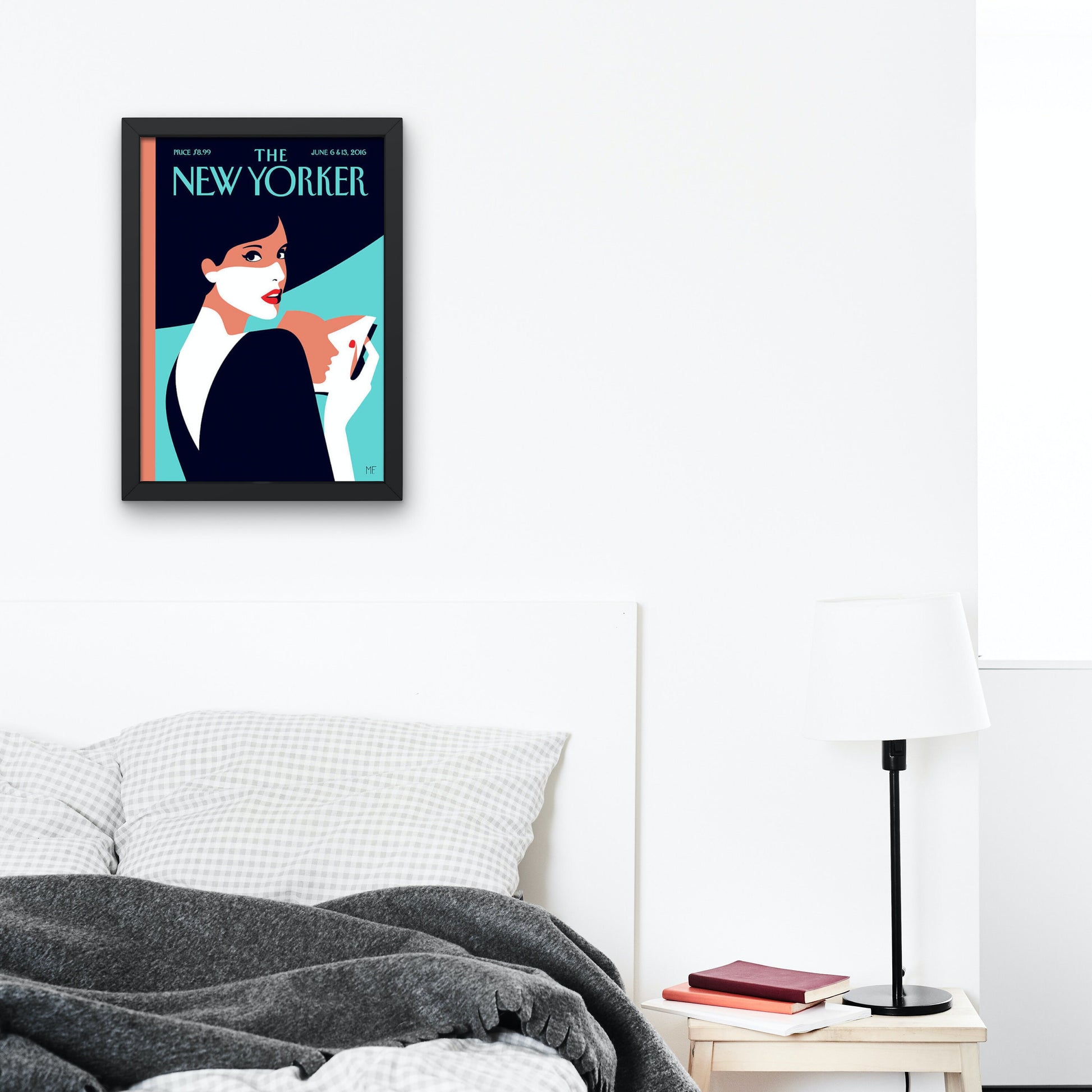 The New Yorker Lady Wearing Hat Page Turner June 2016 edition PRINTABLE, The New Yorker Magazine Print, Trendy Magazine Art, Glam decor