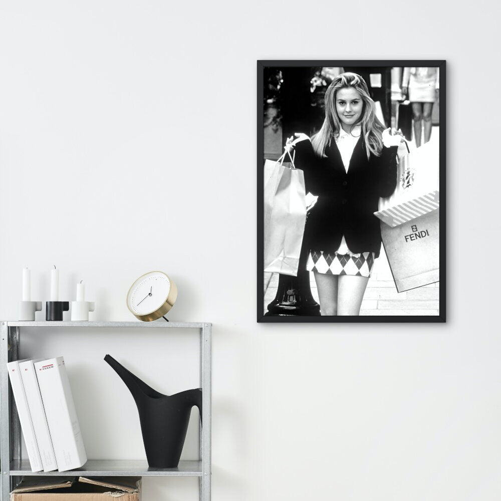 Cher Horowitz Clueless Poster INSTANT DOWNLOAD, Pop Culture Art Print, Black & White Prints, Movie/Show Poster Wall Art, Pop Art, Glam Décor