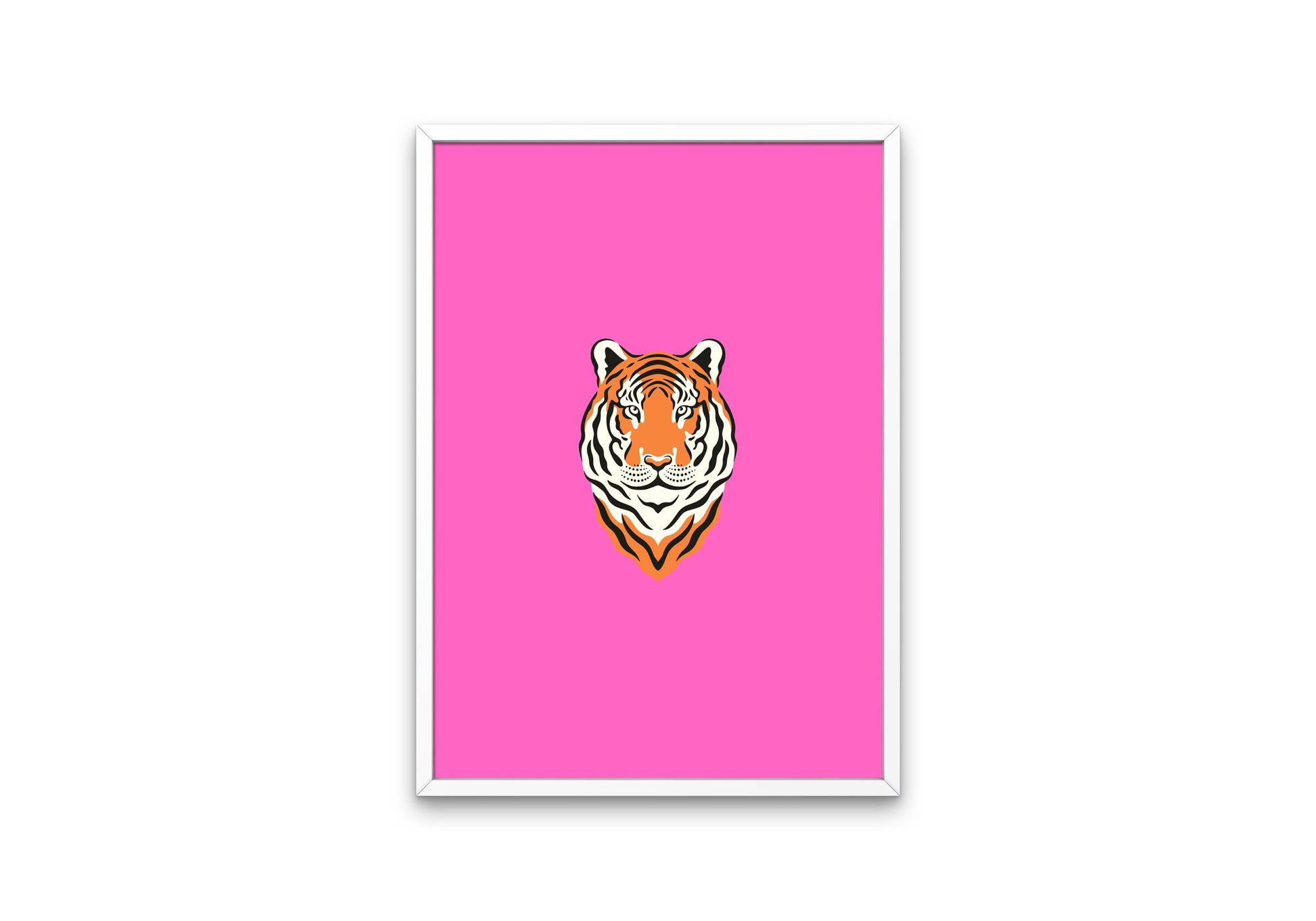 Set of 6 Pink Preppy Gallery Wall PRINTABLE, pink tiger print, girly wall art, Cheerful Color Prints, preppy wall décor, hot pink wall art