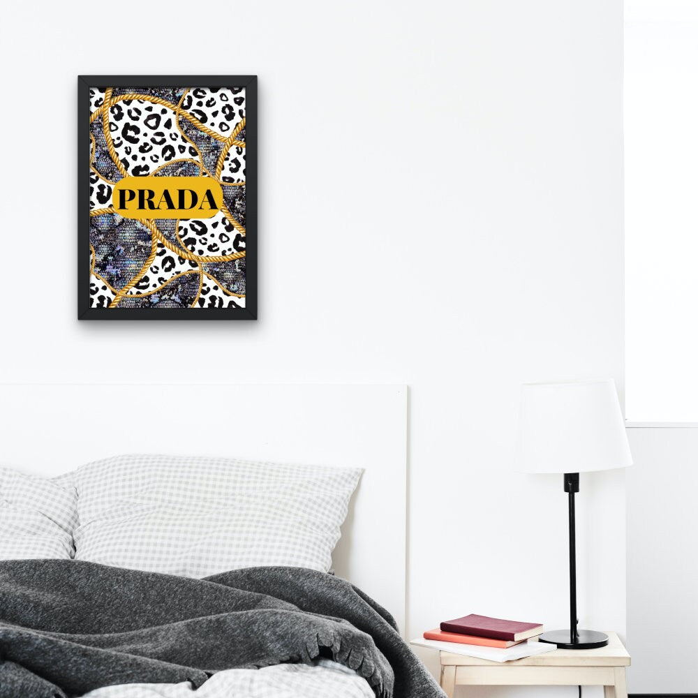 Luxury Fashion Wall Art PRINTABLE Set of 3, Designer Wall Art, Printable Hypebeast Poster, Fashion textile wall art, Black white golden